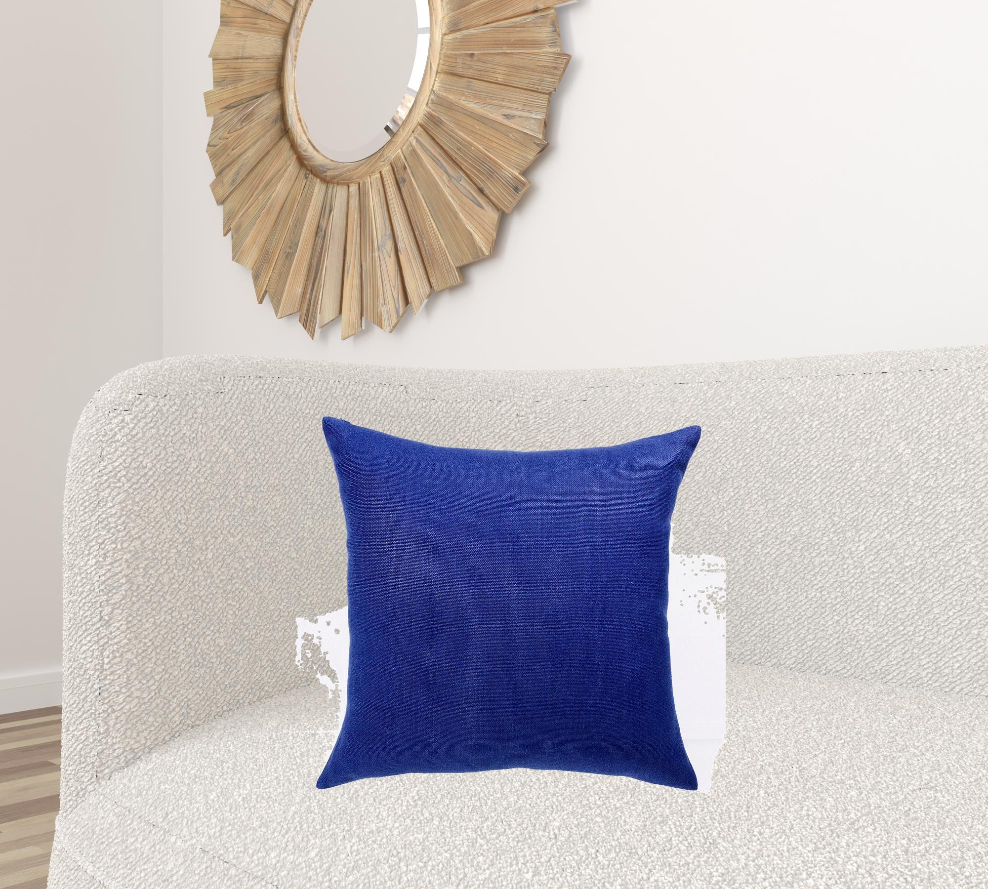 20" X 20" Navy Linen Zippered Pillow