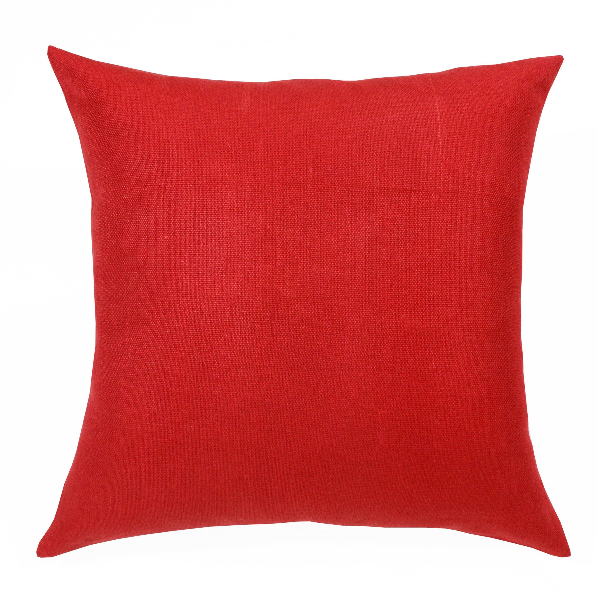 20" X 20" Red Linen Zippered Pillow