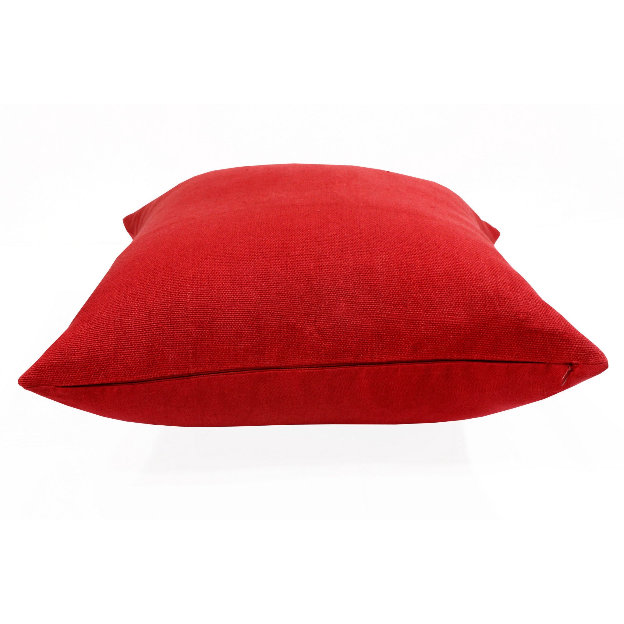 20" X 20" Red Linen Zippered Pillow