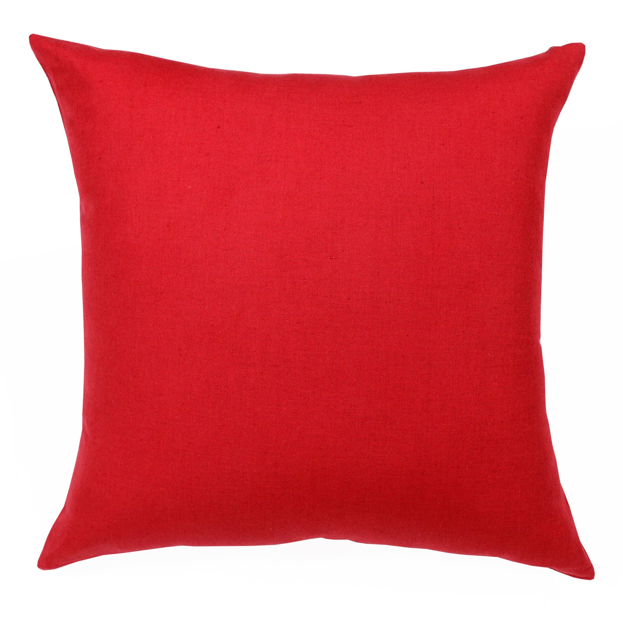 20" X 20" Red Linen Zippered Pillow