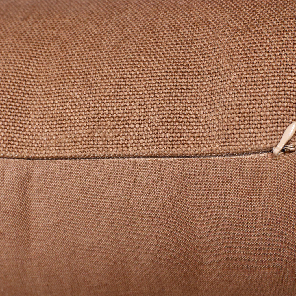 20" X 20" Brown Linen Zippered Pillow