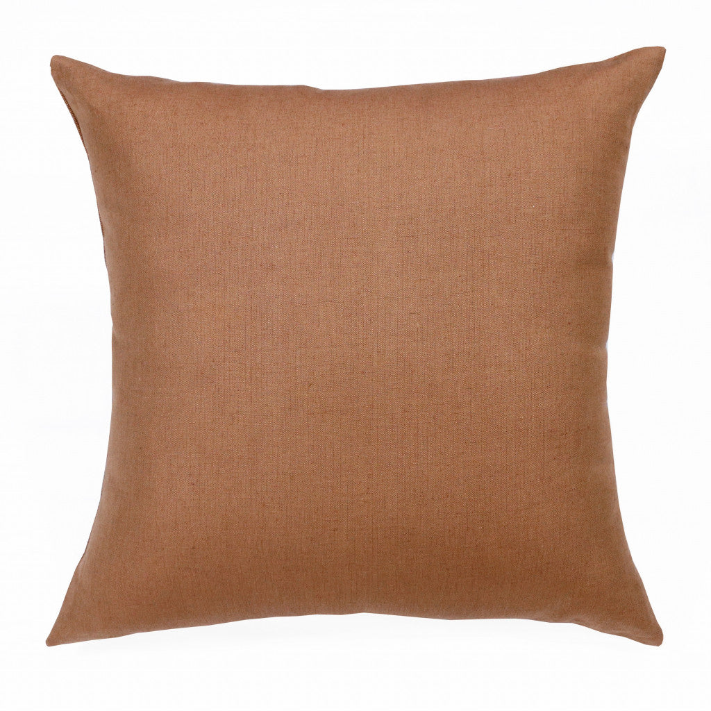 20" X 20" Brown Linen Zippered Pillow