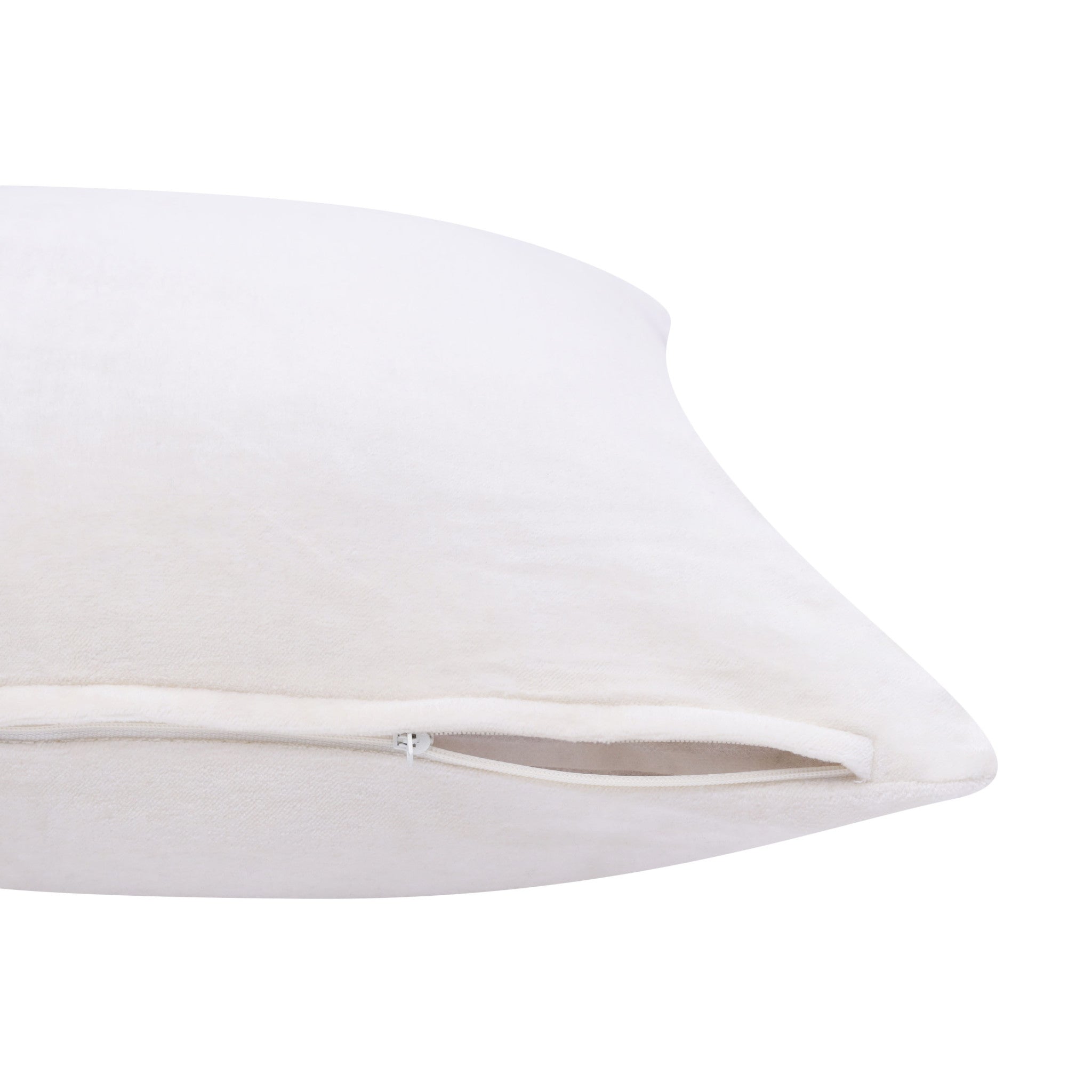 20" X 20" Ivory 100% Cotton Zippered Pillow