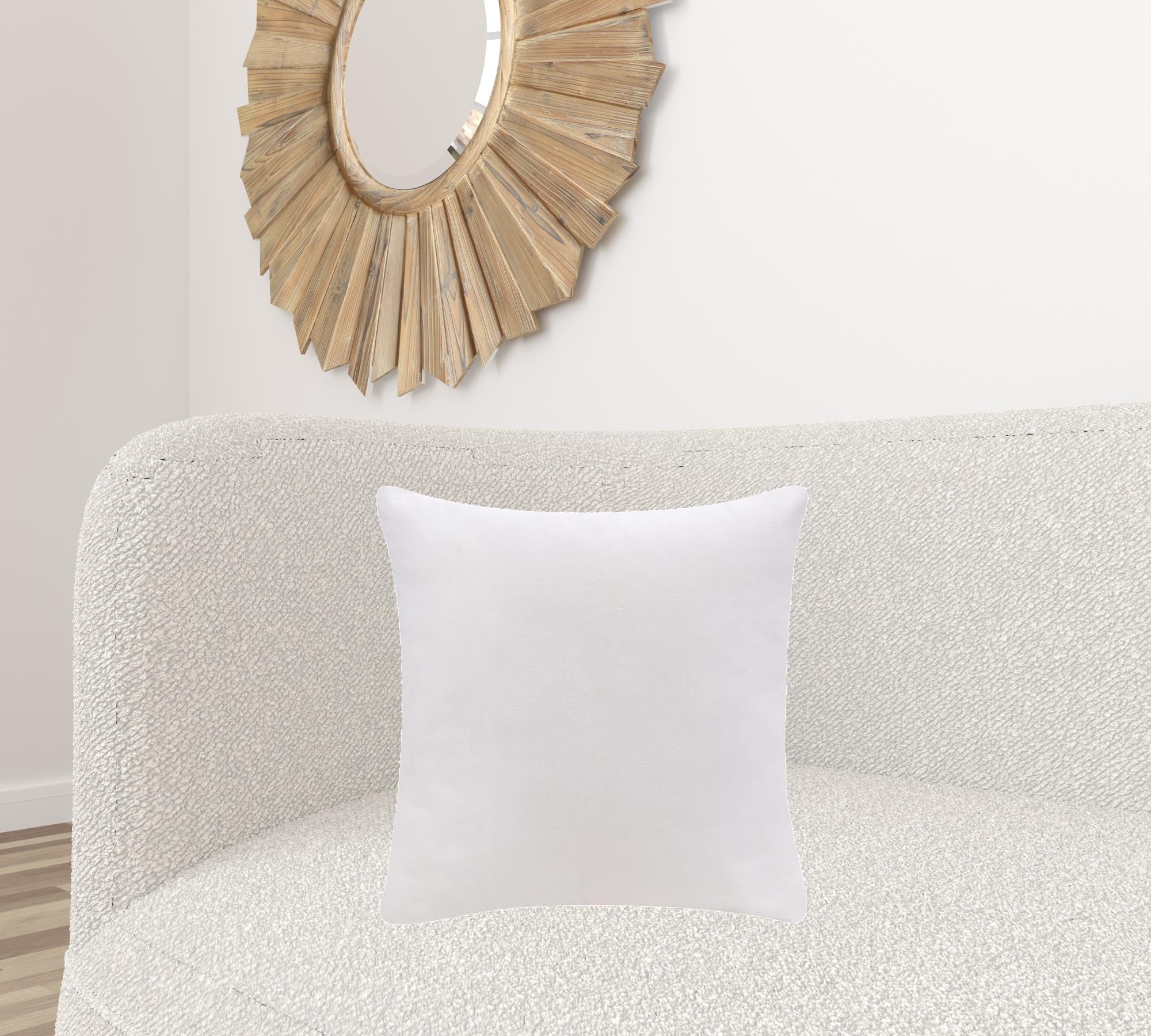 20" X 20" Ivory 100% Cotton Zippered Pillow