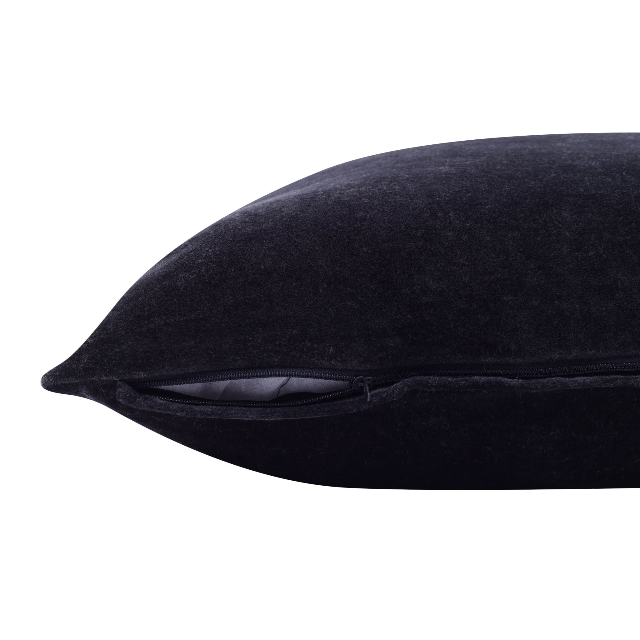 20" X 20" Black 100% Cotton Zippered Pillow