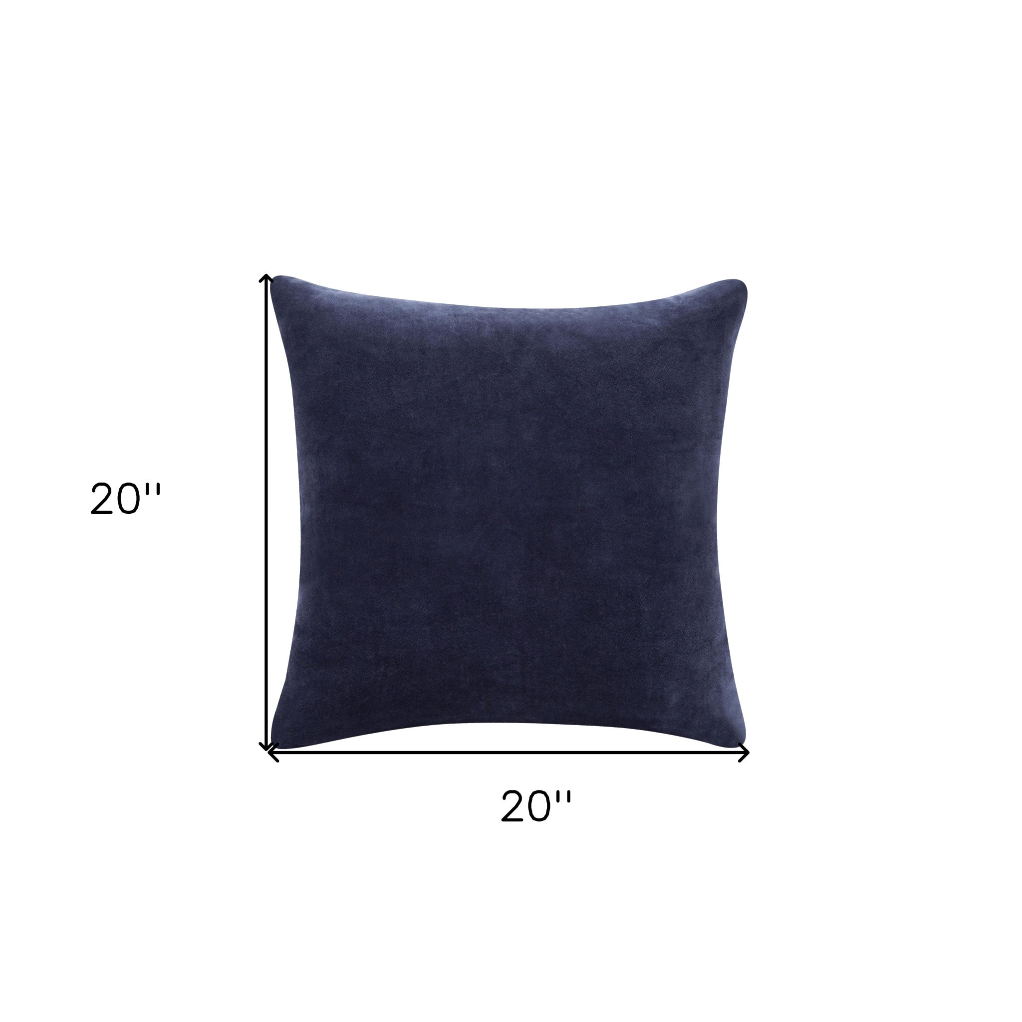 20" X 20" Dark Blue 100% Cotton Zippered Pillow