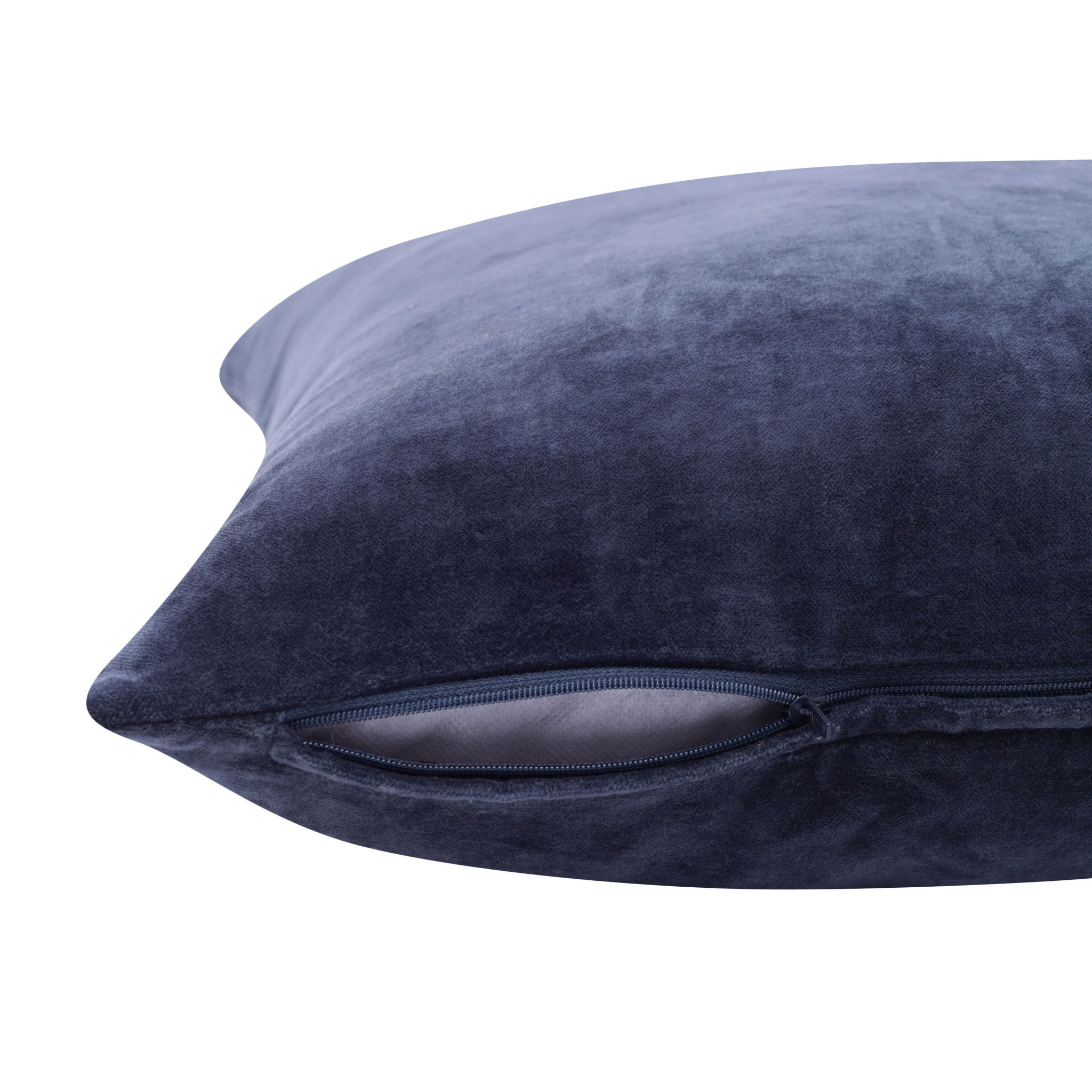 20" X 20" Dark Blue 100% Cotton Zippered Pillow