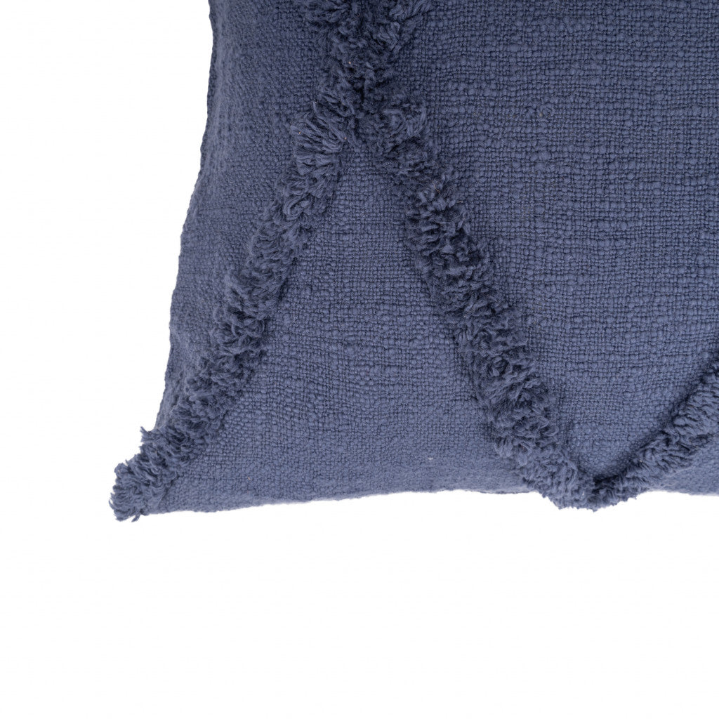 18" X 18" Denim Blue 100% Cotton Zippered Pillow