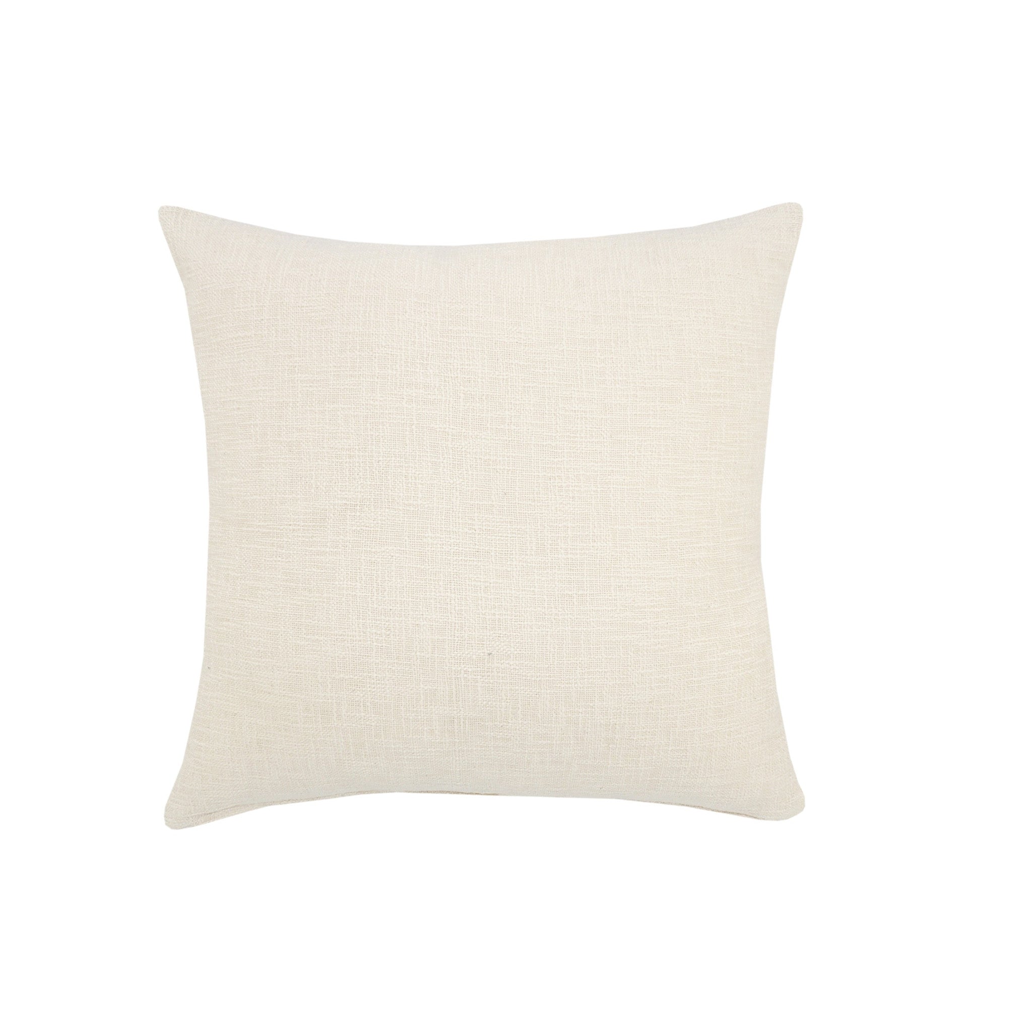 20" X 20" Ivory 100% Cotton Zippered Pillow