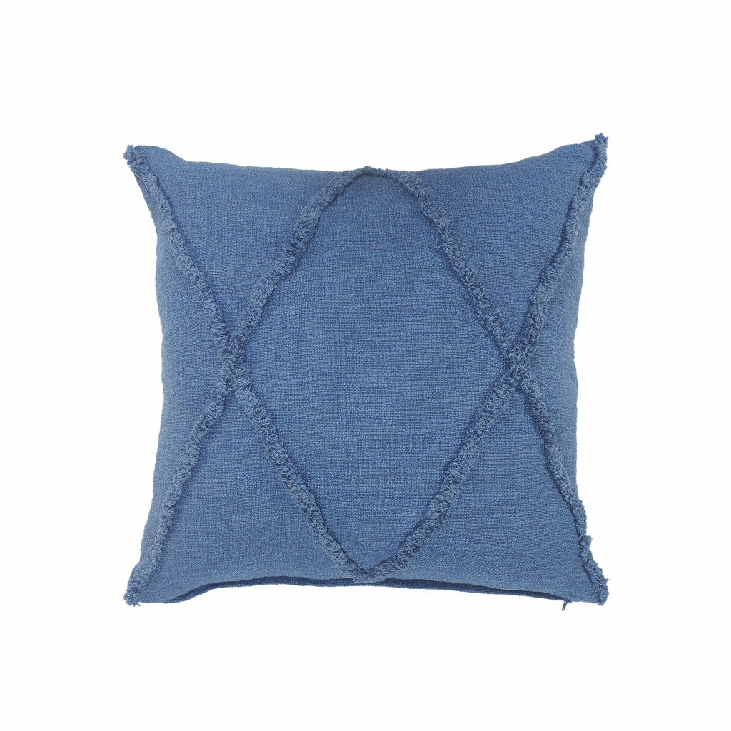 18" X 18" Cobalt Blue 100% Cotton Zippered Pillow