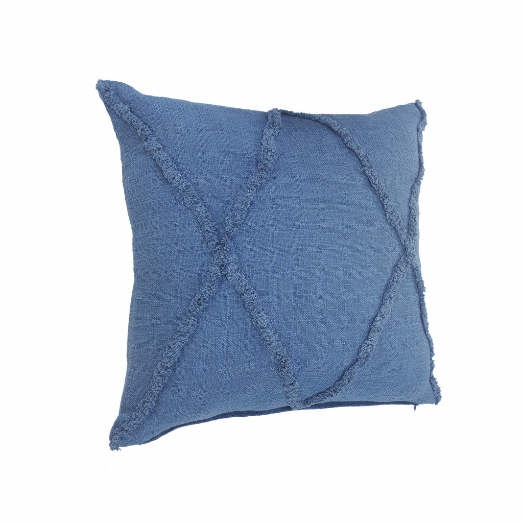 26" X 26" Cobalt Blue 100% Cotton Zippered Pillow