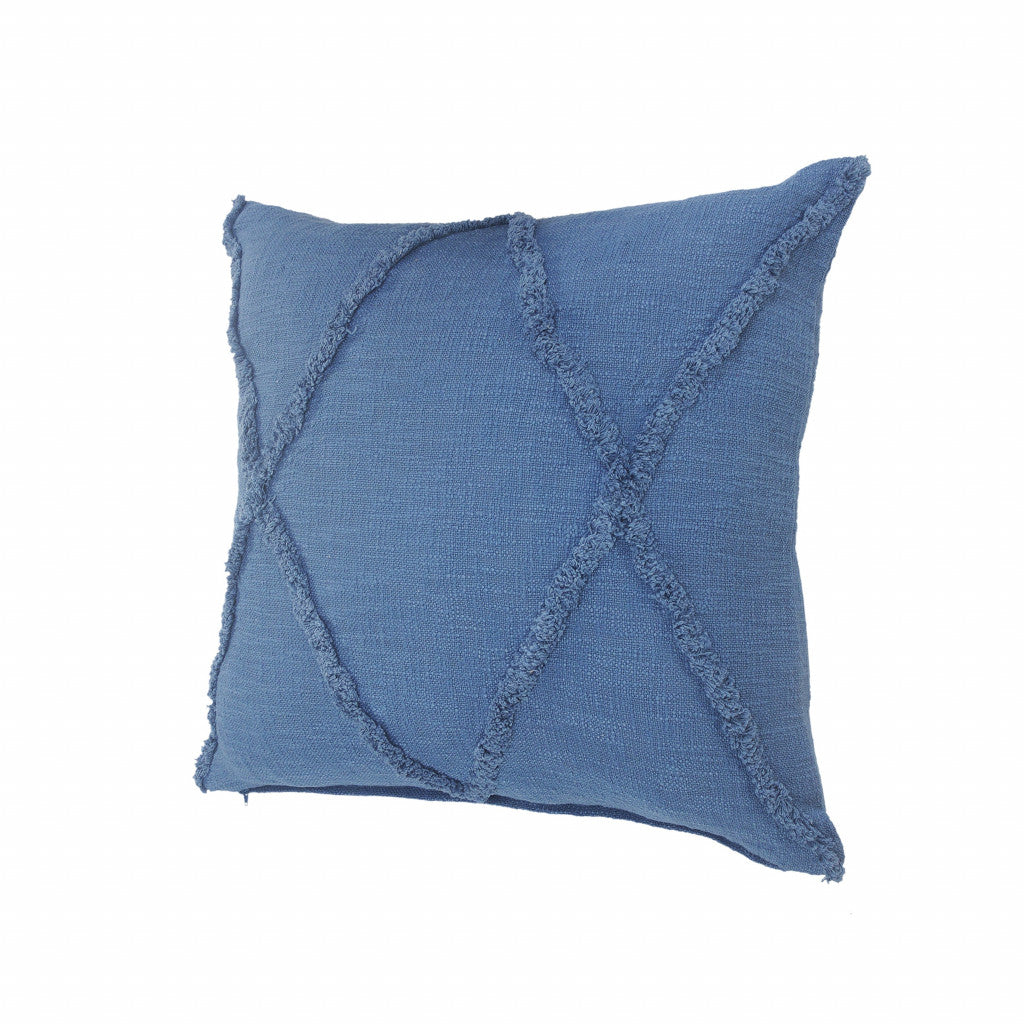 26" X 26" Cobalt Blue 100% Cotton Zippered Pillow