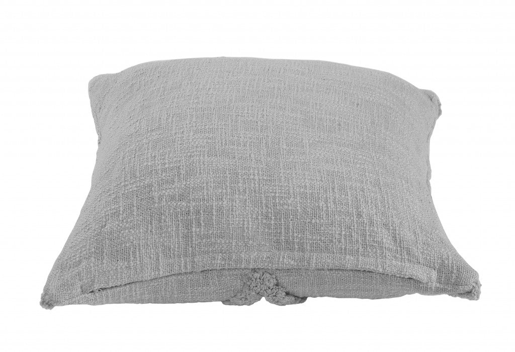 18" X 18" Light Gray 100% Cotton Geometric Zippered Pillow