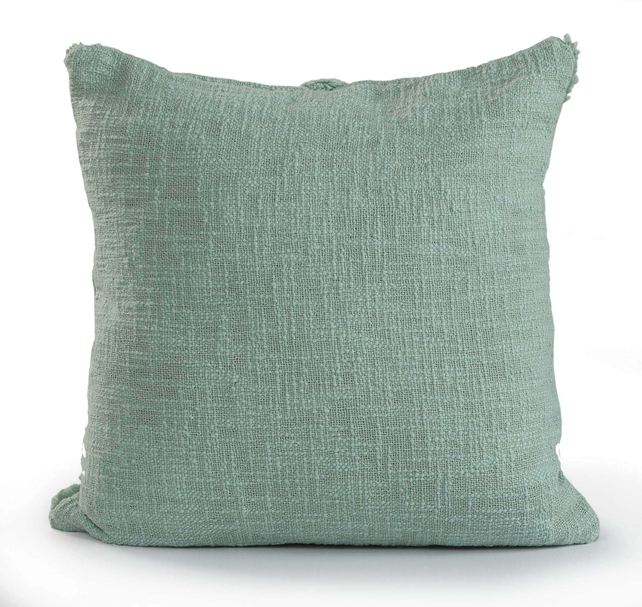 18" X 18" Jade Green 100% Cotton Geometric Zippered Pillow