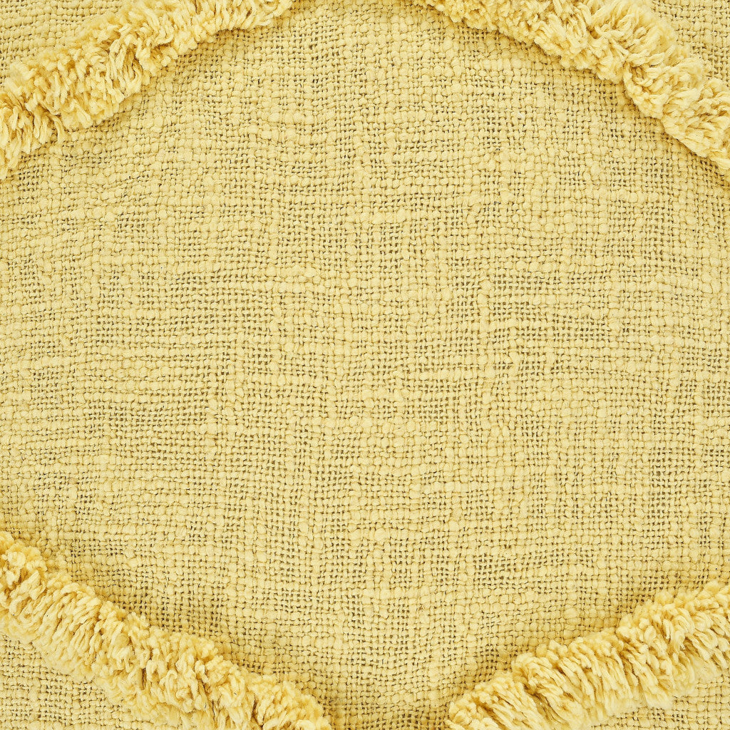 20" X 20" Yellow Diamond Cotton Zippered Pillow