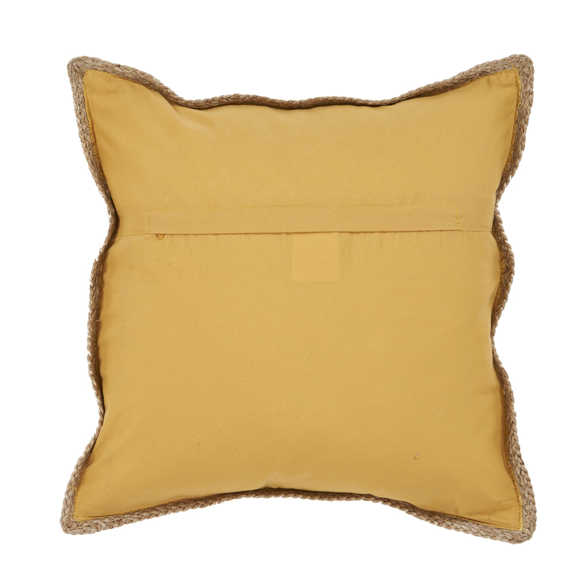 20" X 20" Yellow and Beige Cotton Blend Zippered Pillow