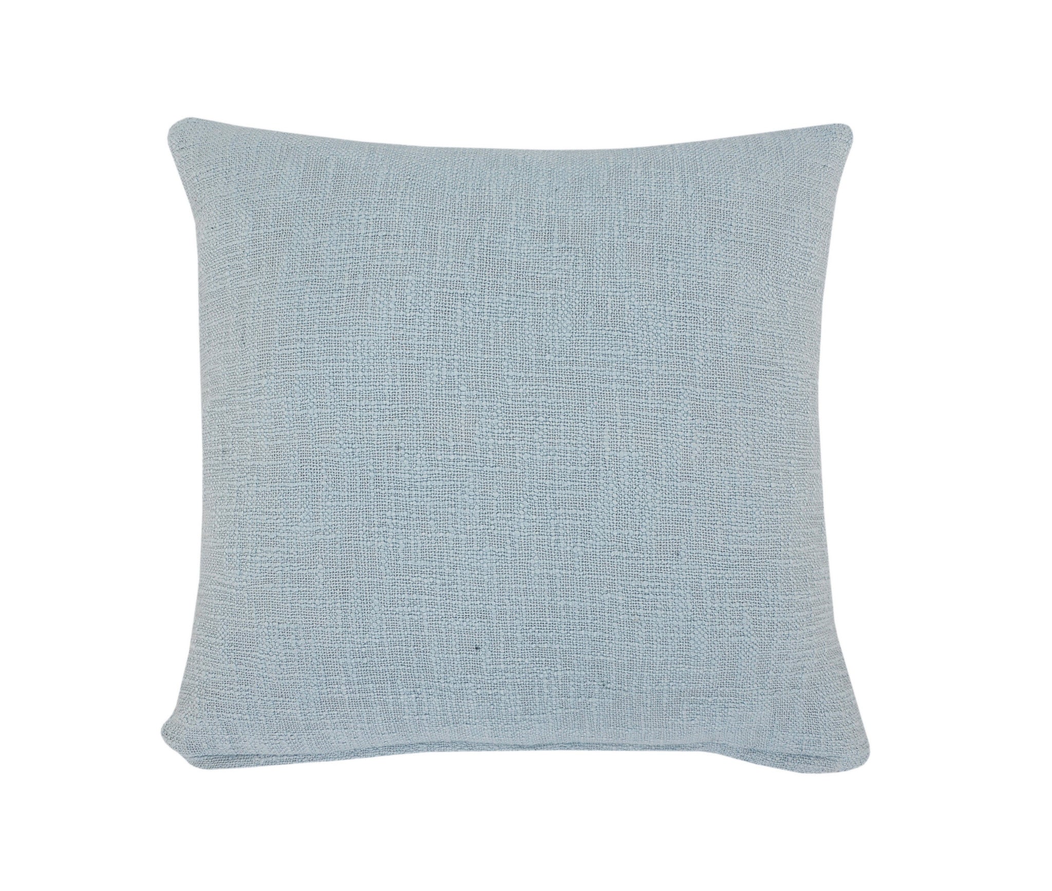 20" X 20" Sky Blue And White 100% Cotton Geometric Zippered Pillow