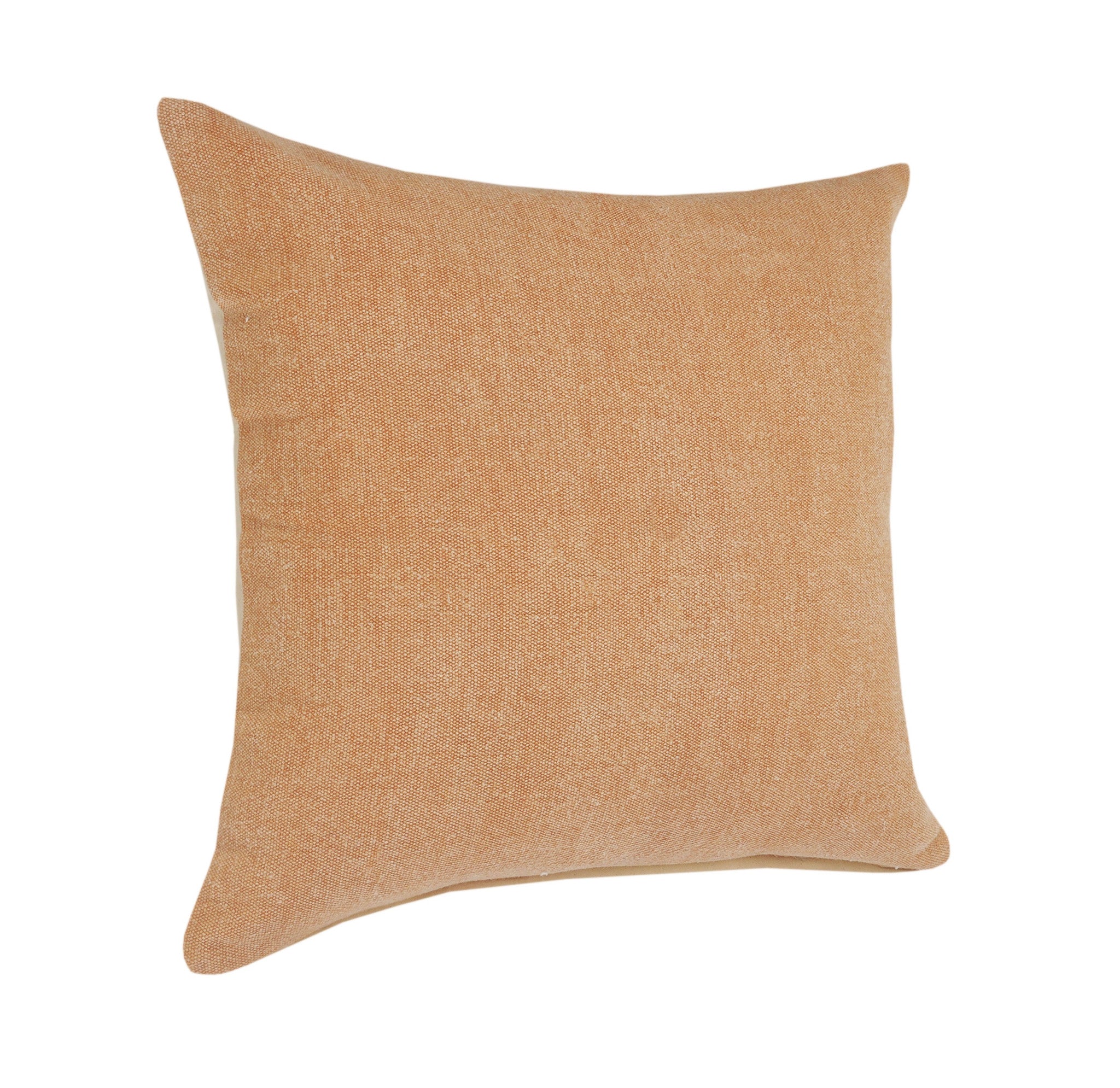 20" X 20" Orange And Brown 100% Cotton Zippered Pillow