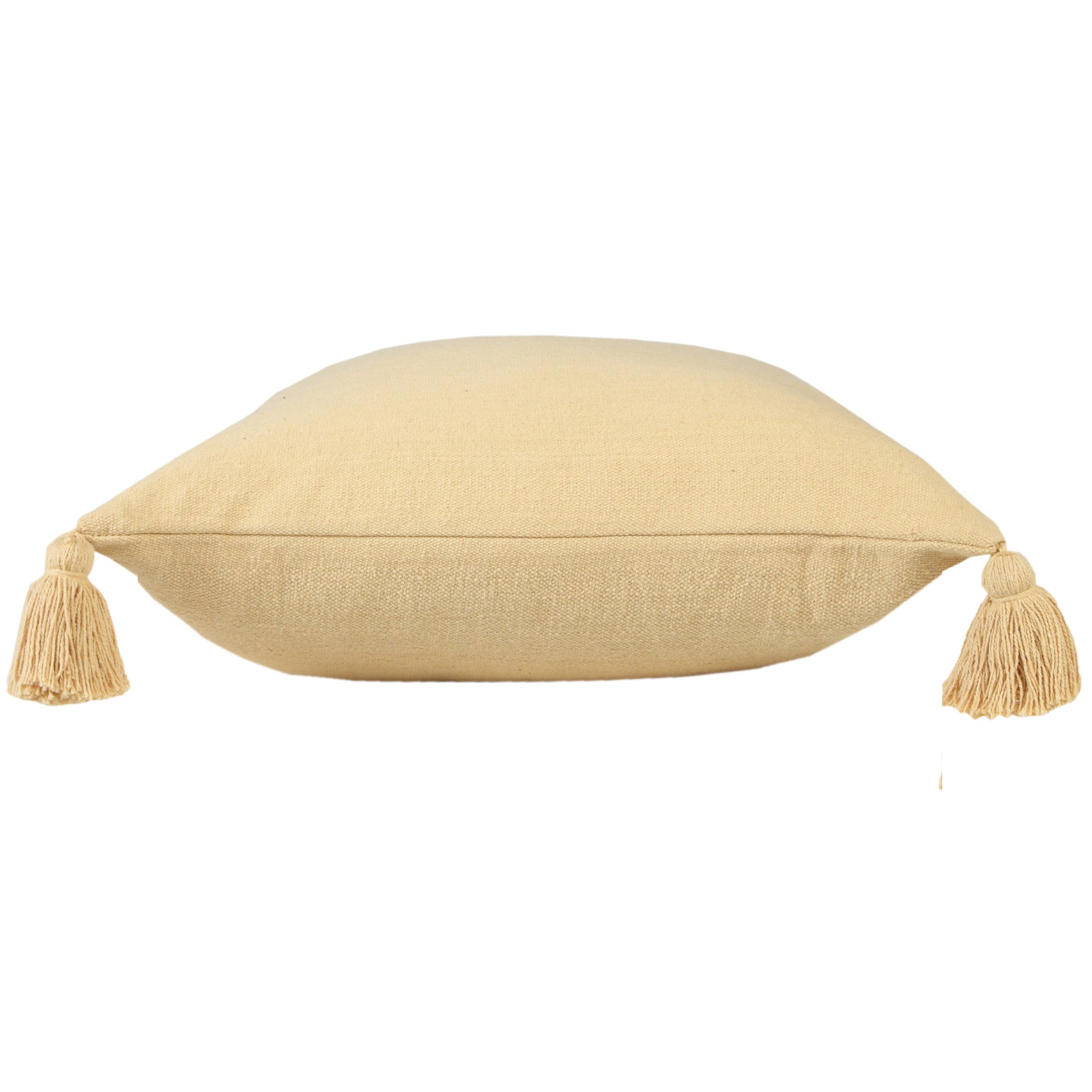 20" X 20" Light Yellow 100% Cotton Zippered Pillow