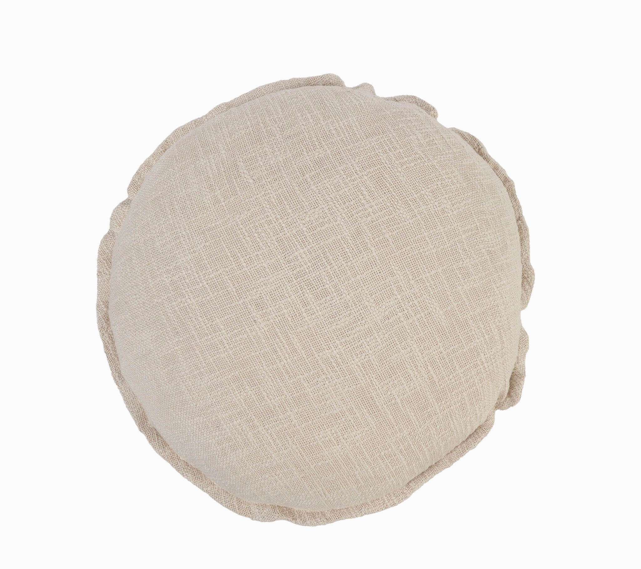 20" X 20" Round Birch Round 100% Cotton Zippered Pillow