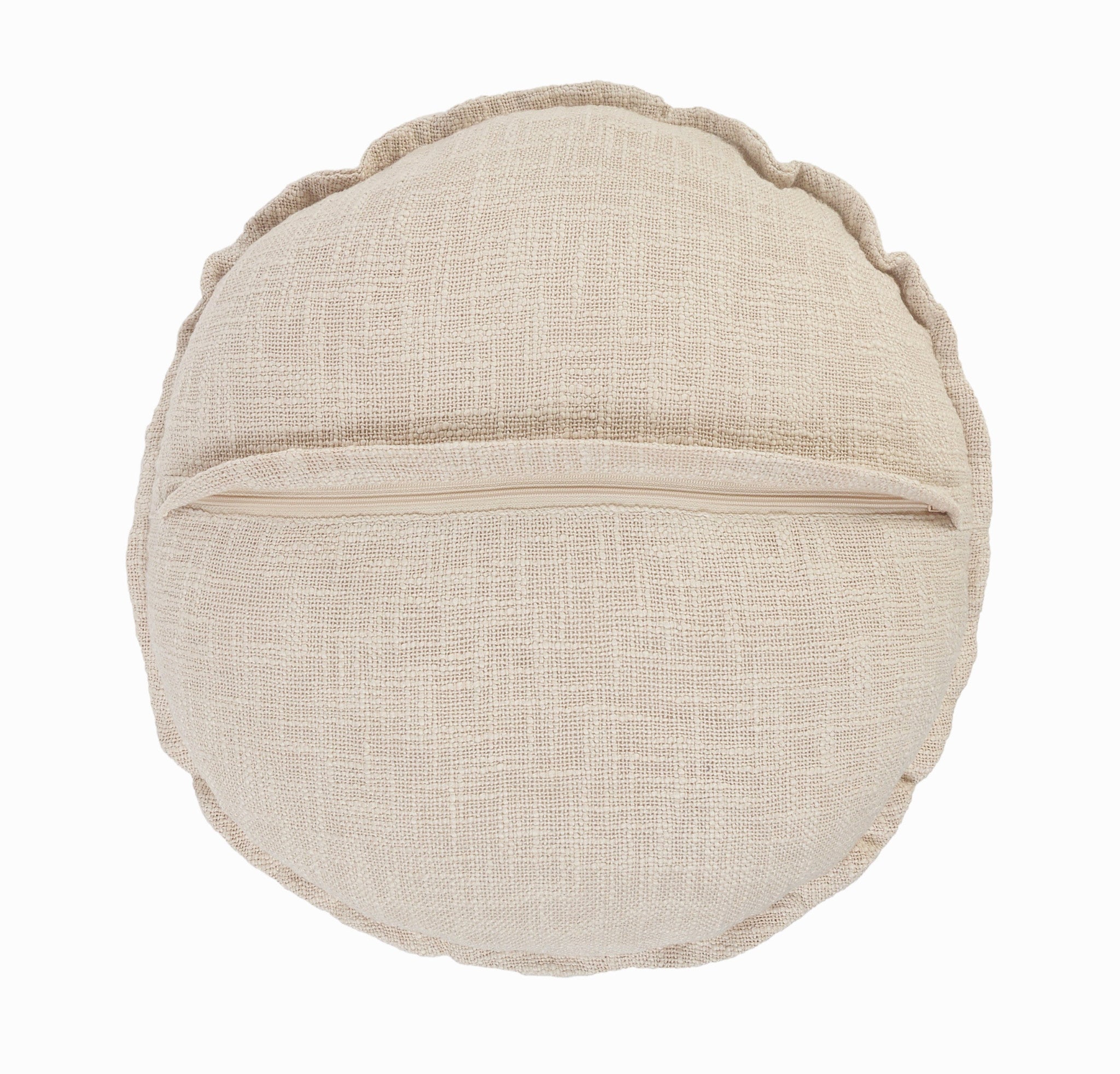 20" X 20" Round Birch Round 100% Cotton Zippered Pillow