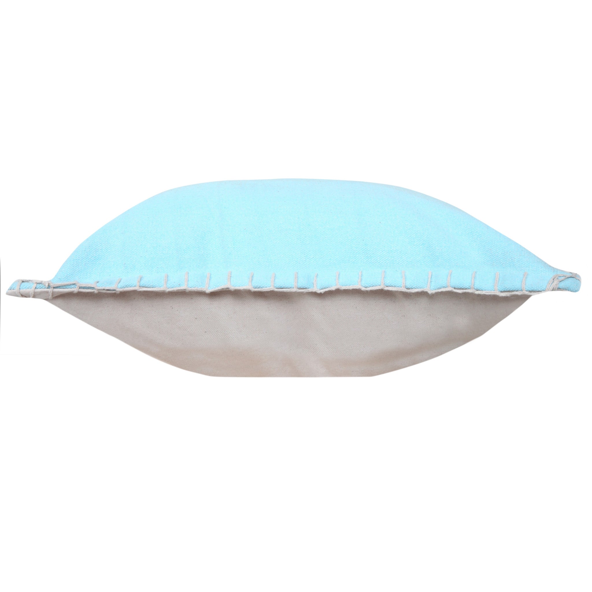 20" X 20" Light Blue 100% Cotton Zippered Pillow