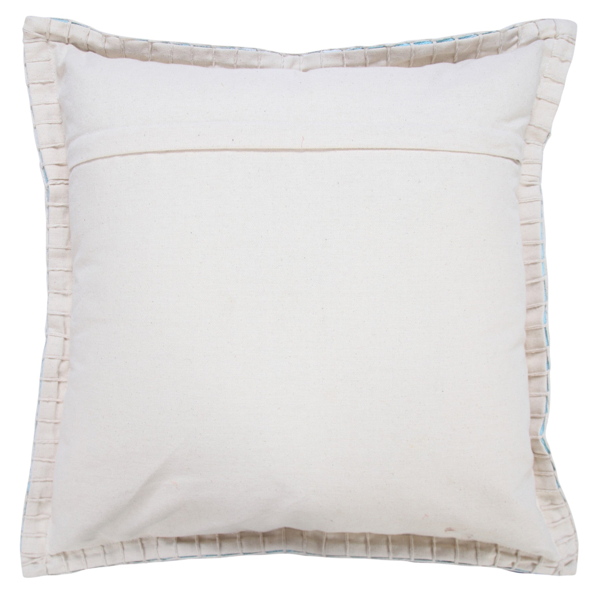 20" X 20" Bright Blue 100% Cotton Zippered Pillow