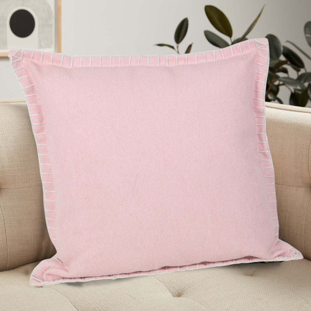 20" X 20" Light Pink 100% Cotton Zippered Pillow