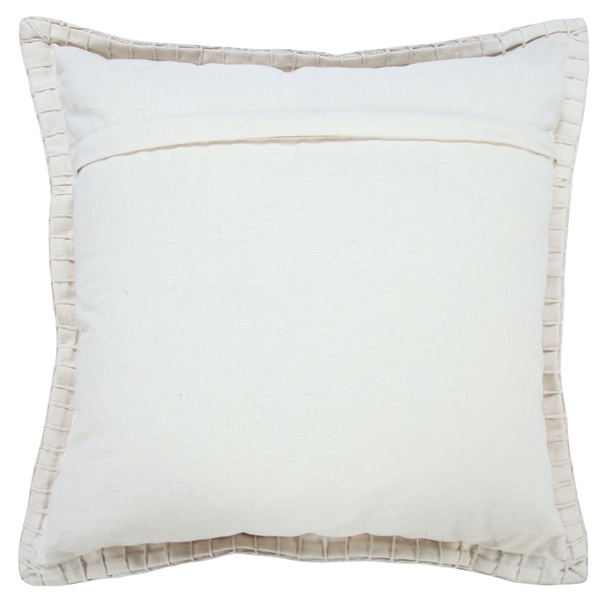 20" X 20" Beige 100% Cotton Zippered Pillow