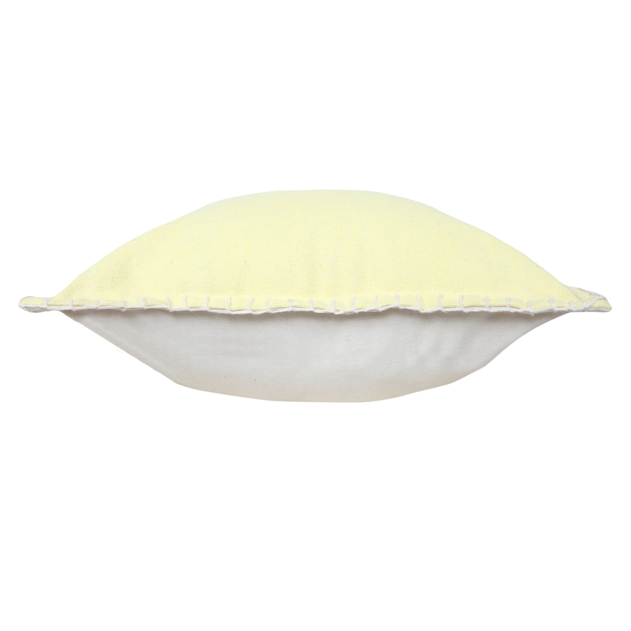 20" X 20" Light Yellow 100% Cotton Zippered Pillow