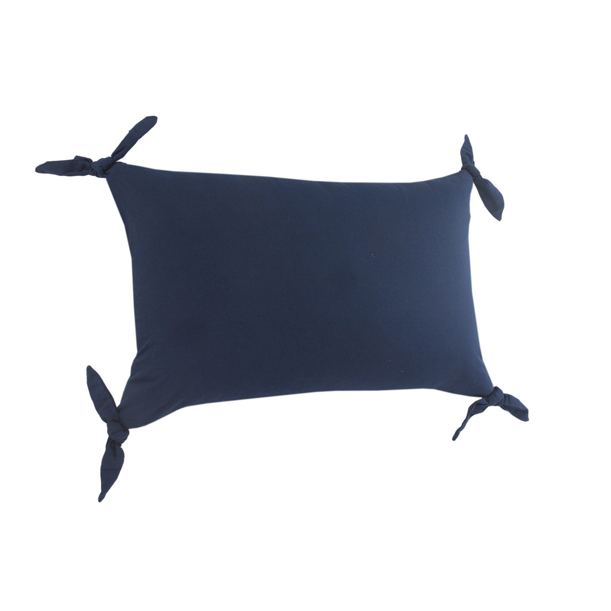 16" X 24" Navy Blue 100% Cotton Zippered Pillow