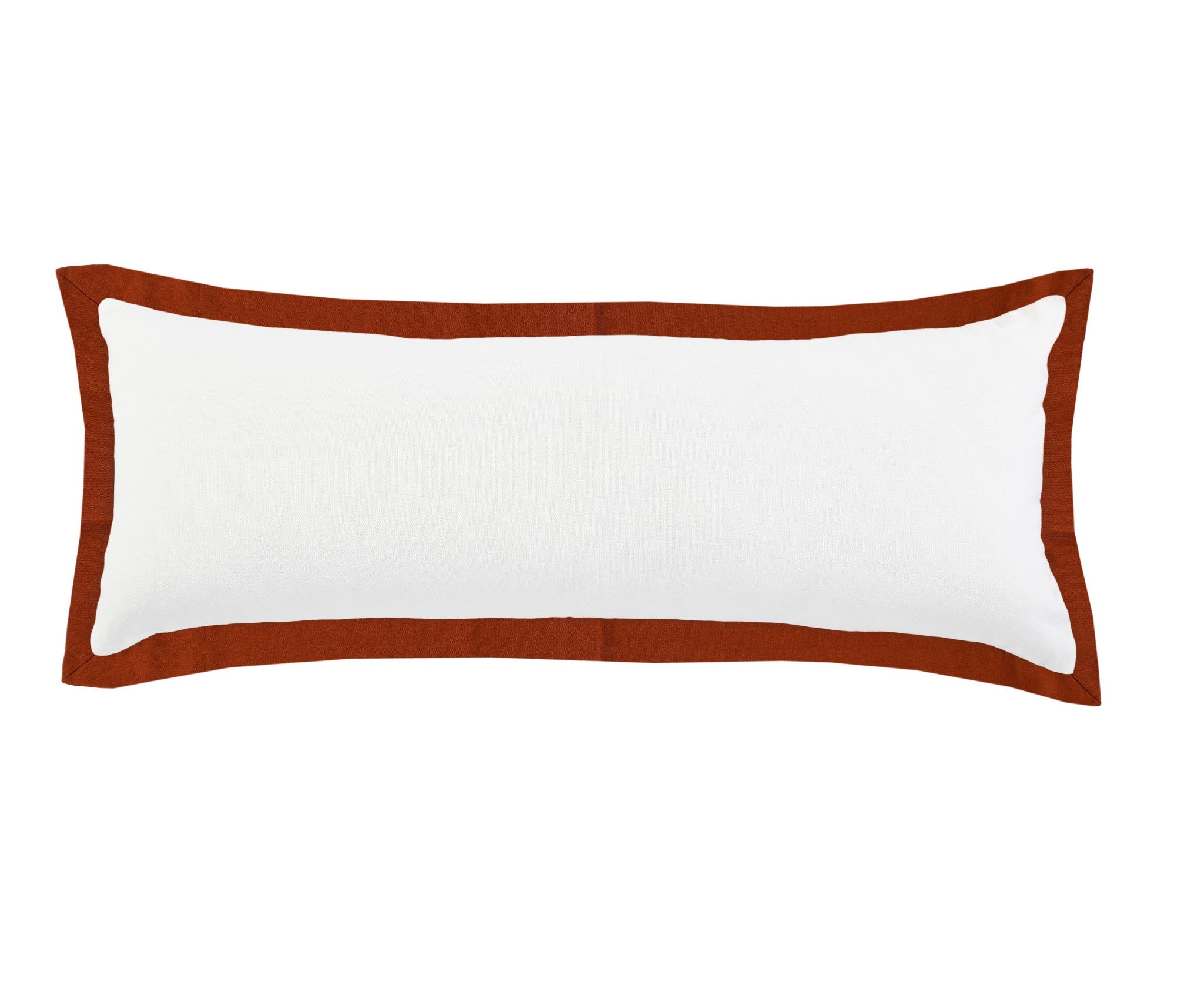 14" X 36" White And Red 100% Cotton Geometric Zippered Pillow