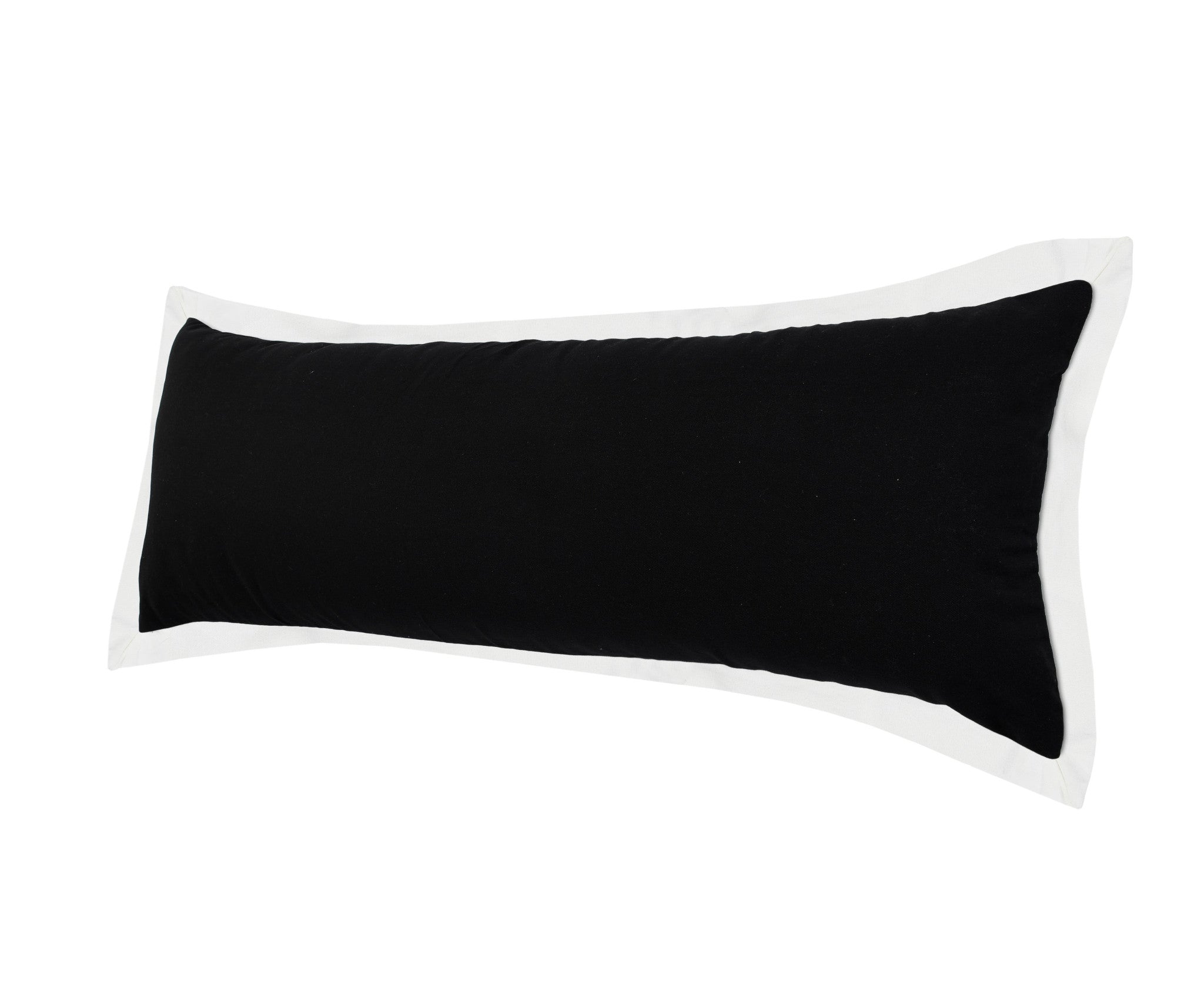 14" X 36" Black And White 100% Cotton Geometric Zippered Pillow