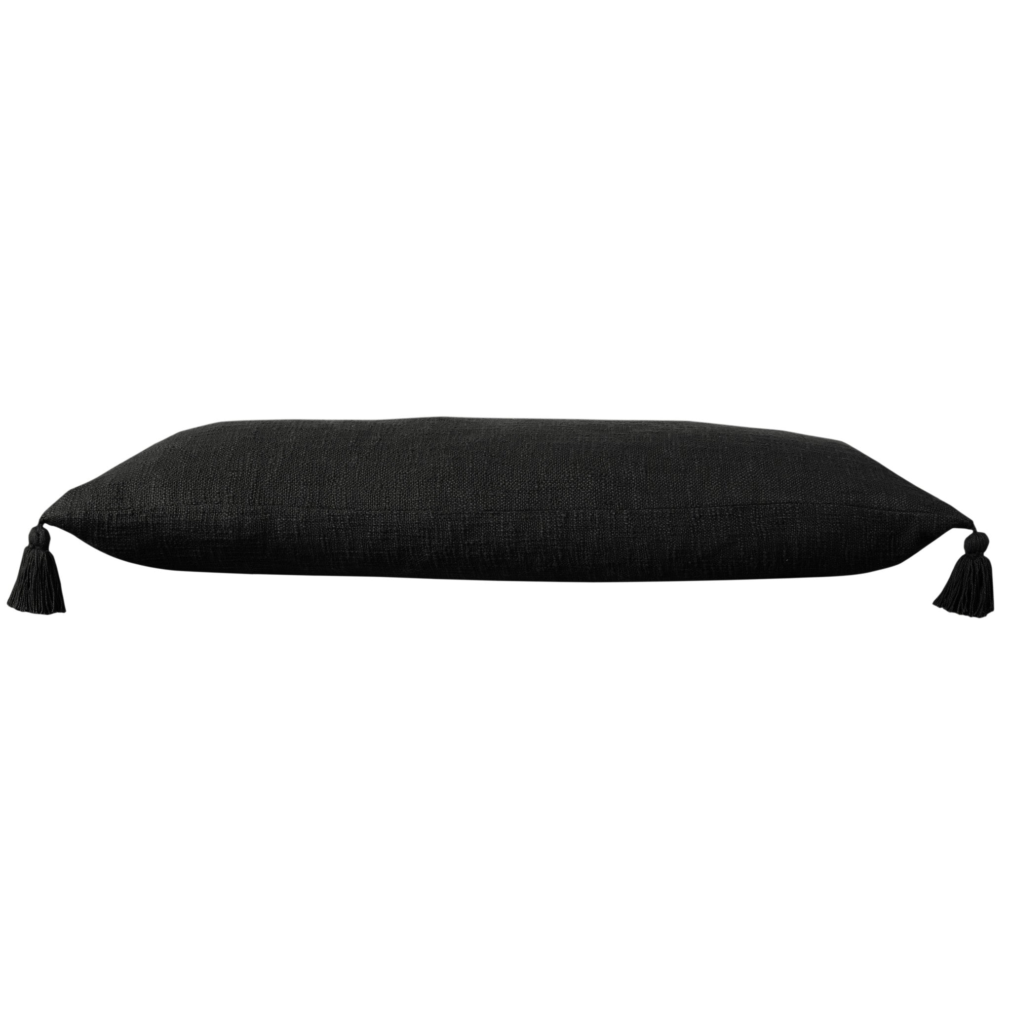 14" X 36" Jet Black 100% Cotton Zippered Pillow