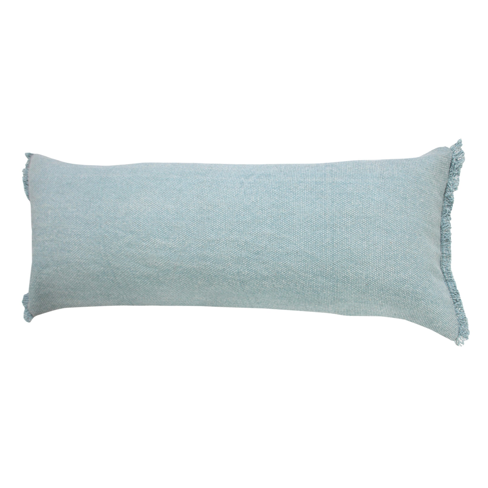 14" X 36" Light Blue 100% Cotton Zippered Pillow