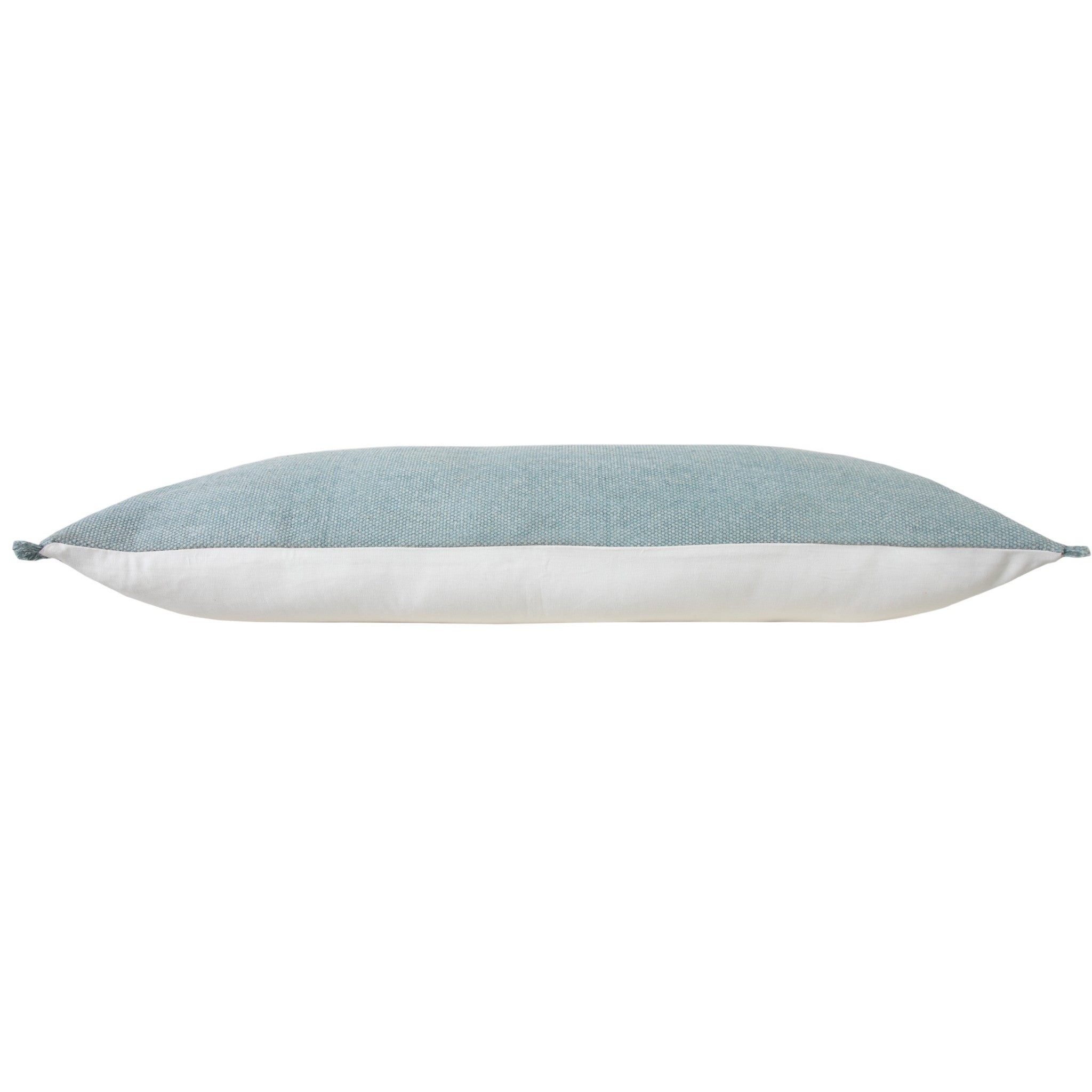 14" X 36" Light Blue 100% Cotton Zippered Pillow