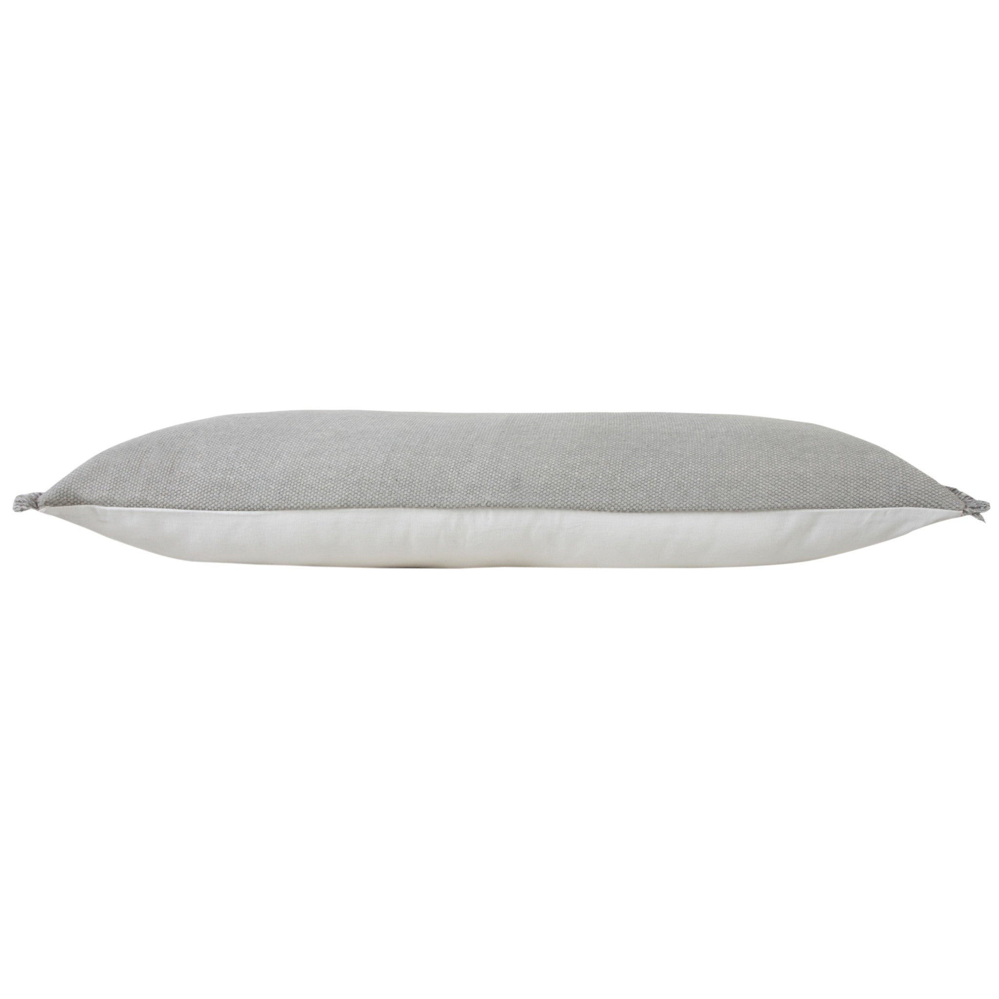 14" X 36" Light Gray 100% Cotton Zippered Pillow