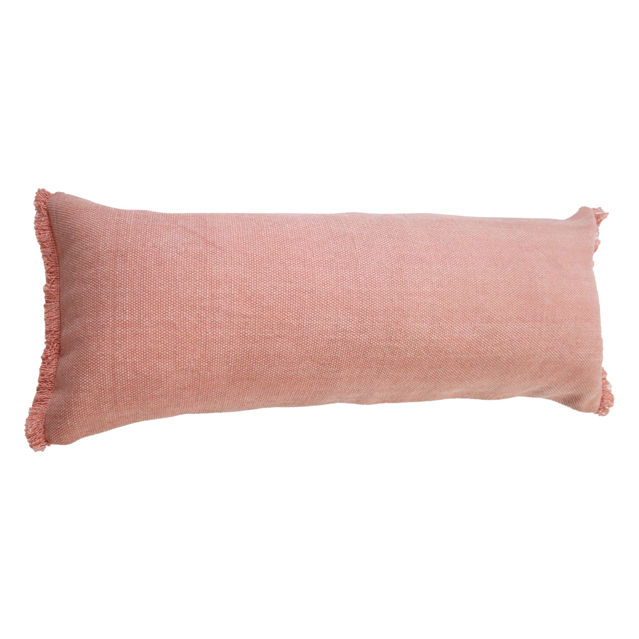 14" X 36" Rose Pink 100% Cotton Zippered Pillow