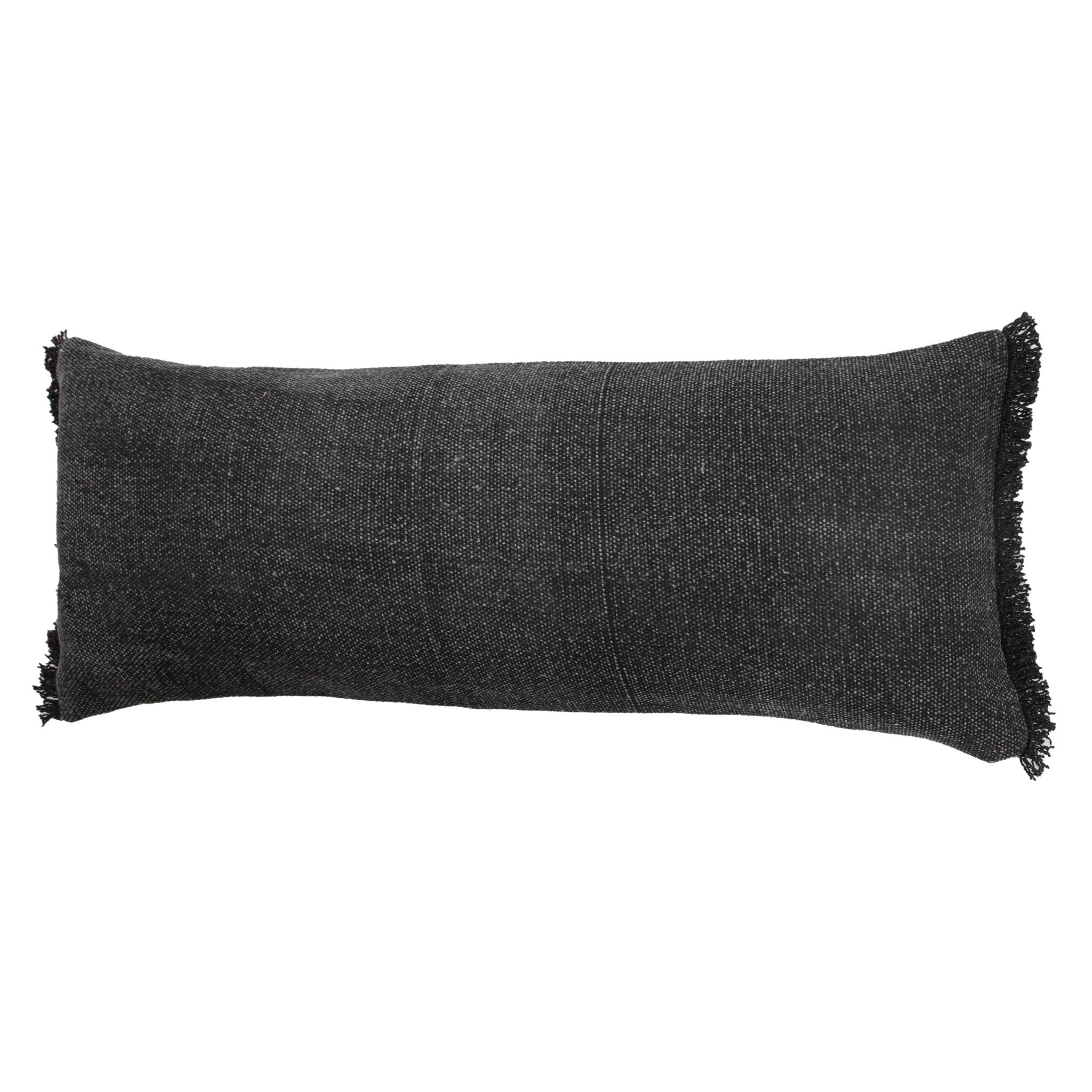 14" X 36" Jet Black 100% Cotton Zippered Pillow