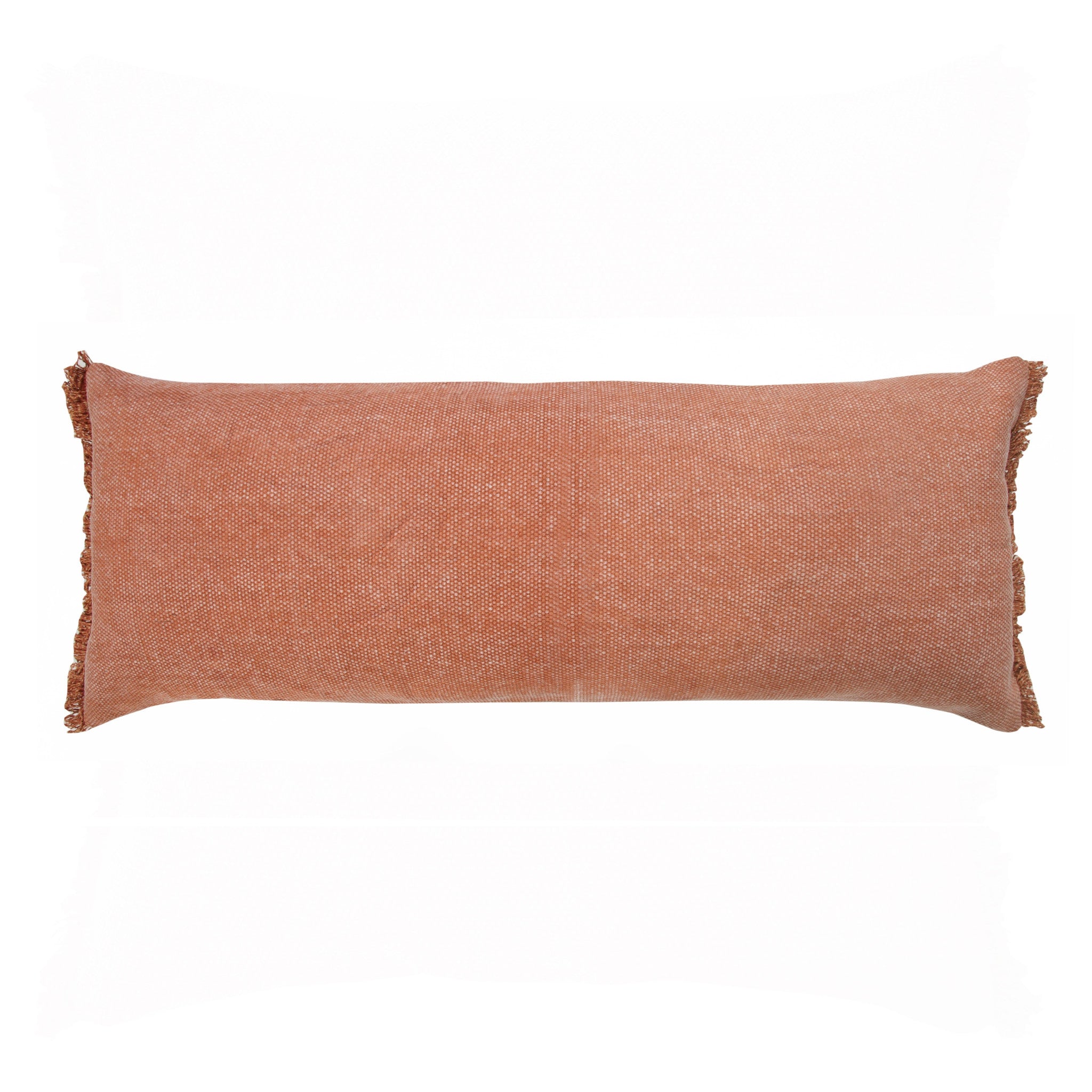 14" X 36" Adobe Orange 100% Cotton Zippered Pillow