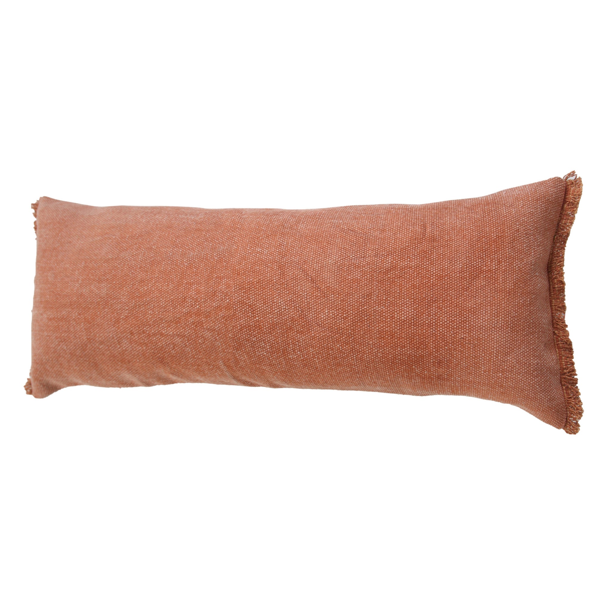 14" X 36" Adobe Orange 100% Cotton Zippered Pillow