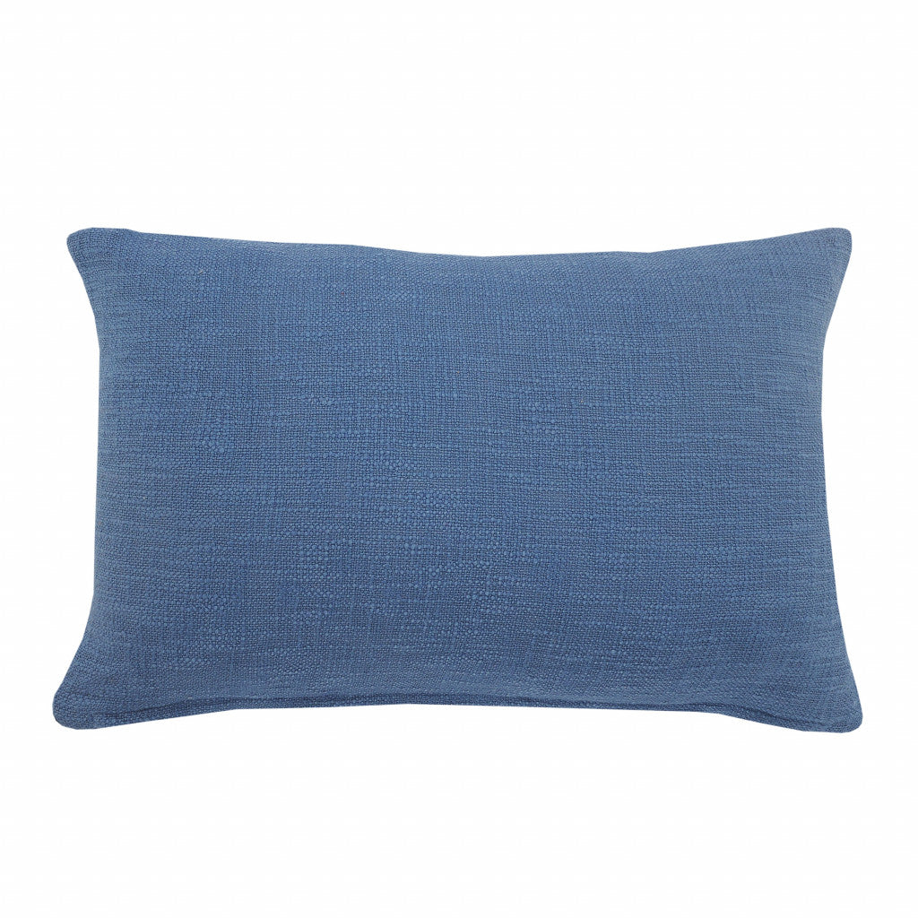 16" X 24" Cobalt Blue 100% Cotton Zippered Pillow