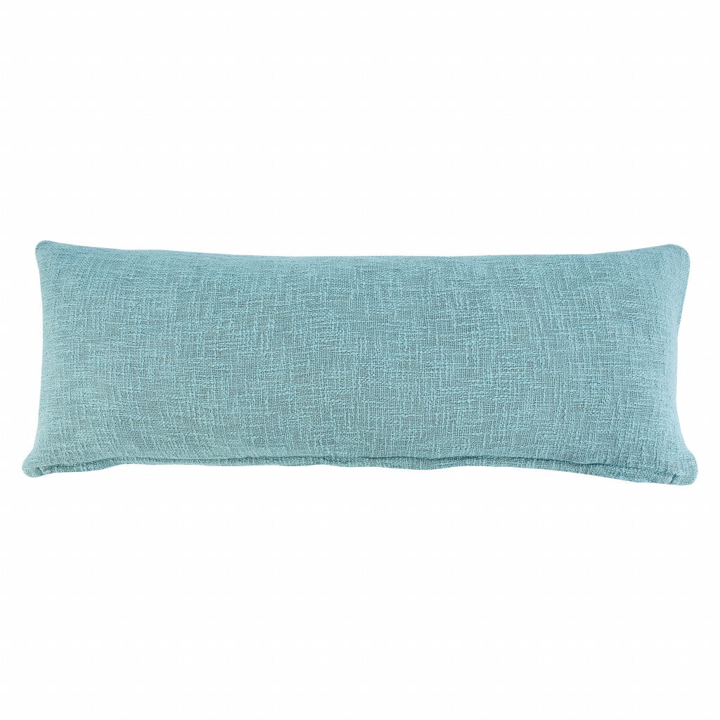 14" X 36" Aqua Blue 100% Cotton Geometric Zippered Pillow