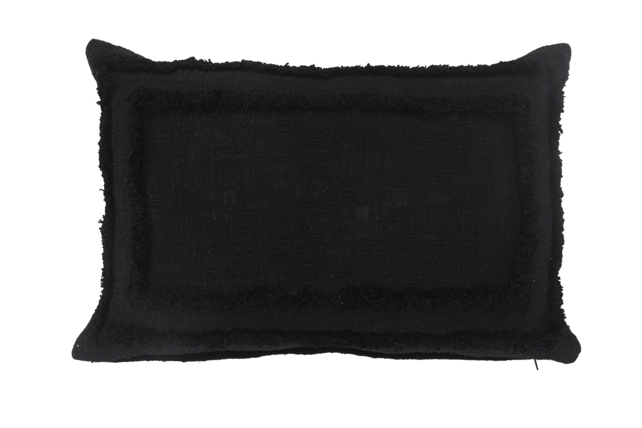 16" X 24" Black 100% Cotton Geometric Zippered Pillow