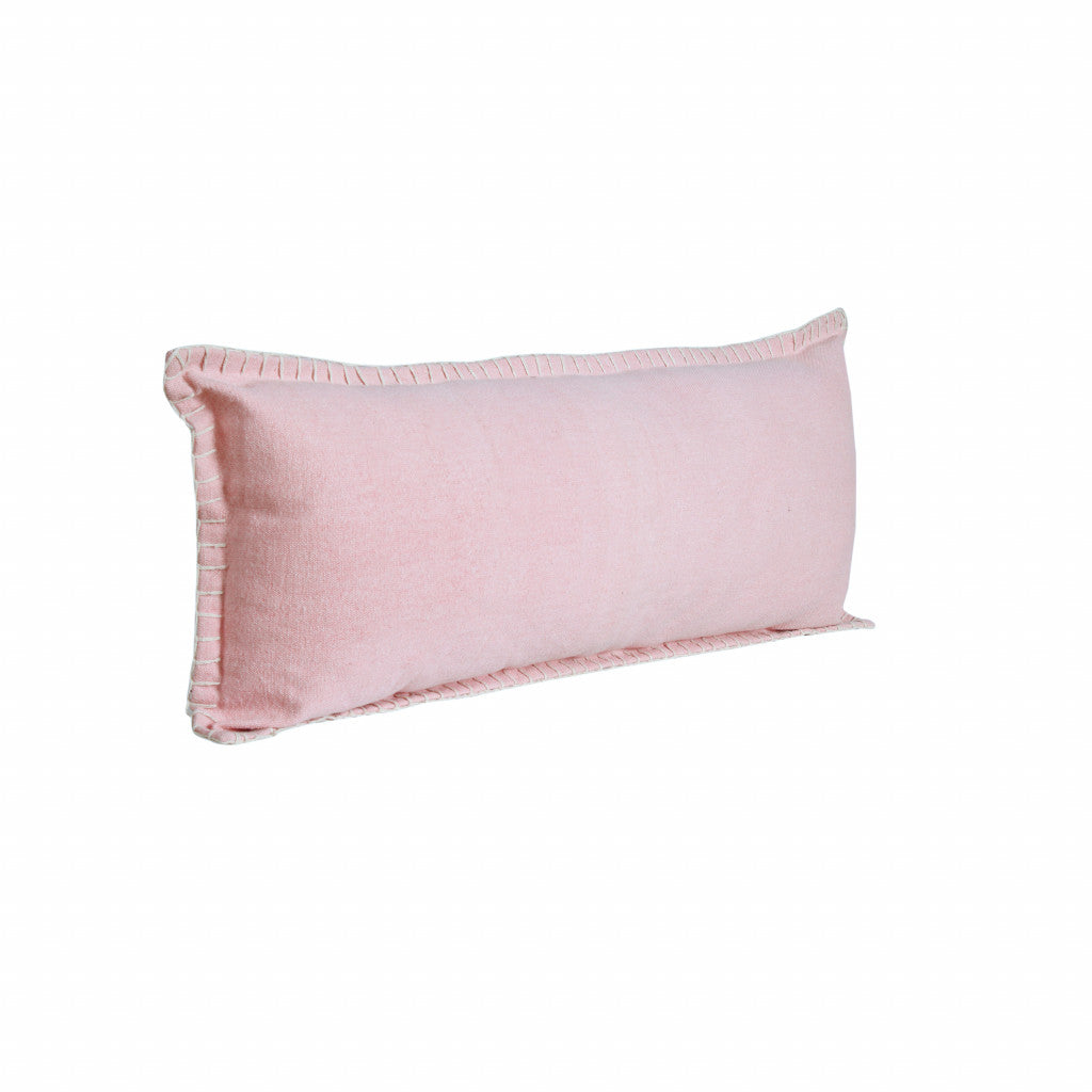 14" X 36" Light Pink 100% Cotton Zippered Pillow