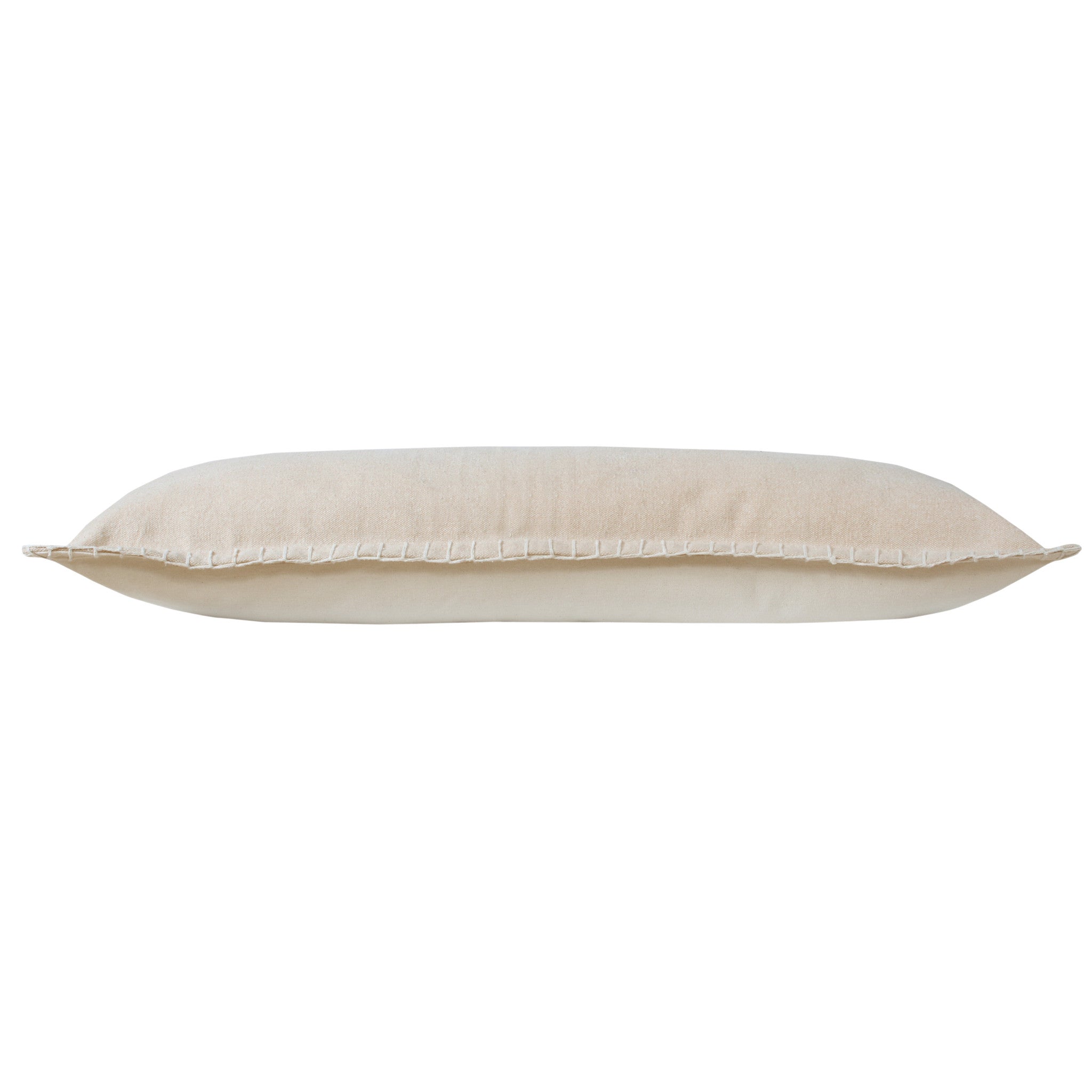 14" X 36" Beige 100% Cotton Zippered Pillow