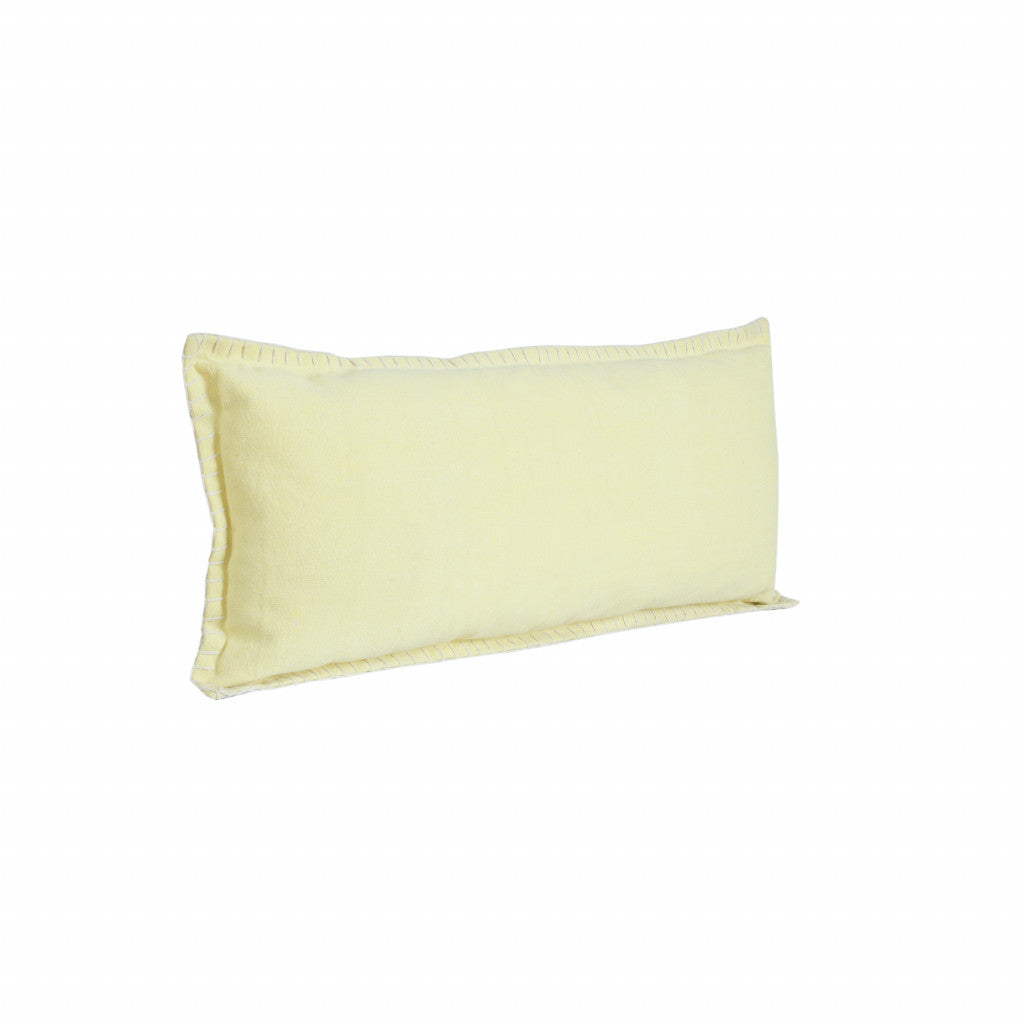 14" X 36" Light Yellow 100% Cotton Zippered Pillow