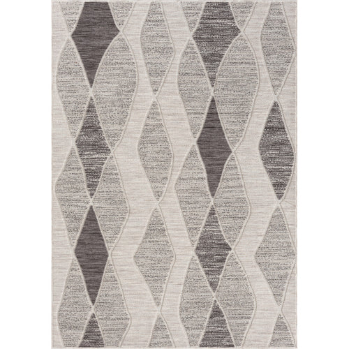 5' X 7' Gray Geometric Indoor Outdoor Area Rug