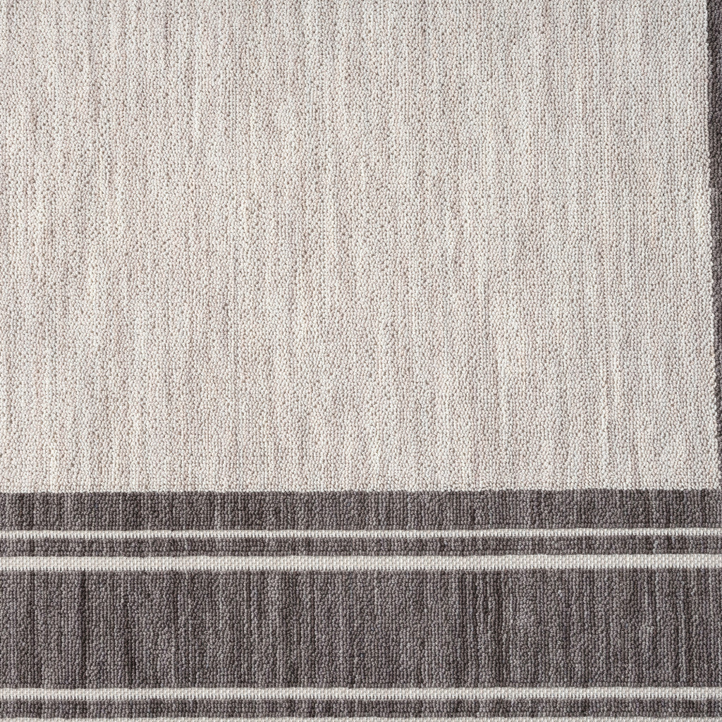 8' X 9' Gray And Ivory Indoor Outdoor Area Rug