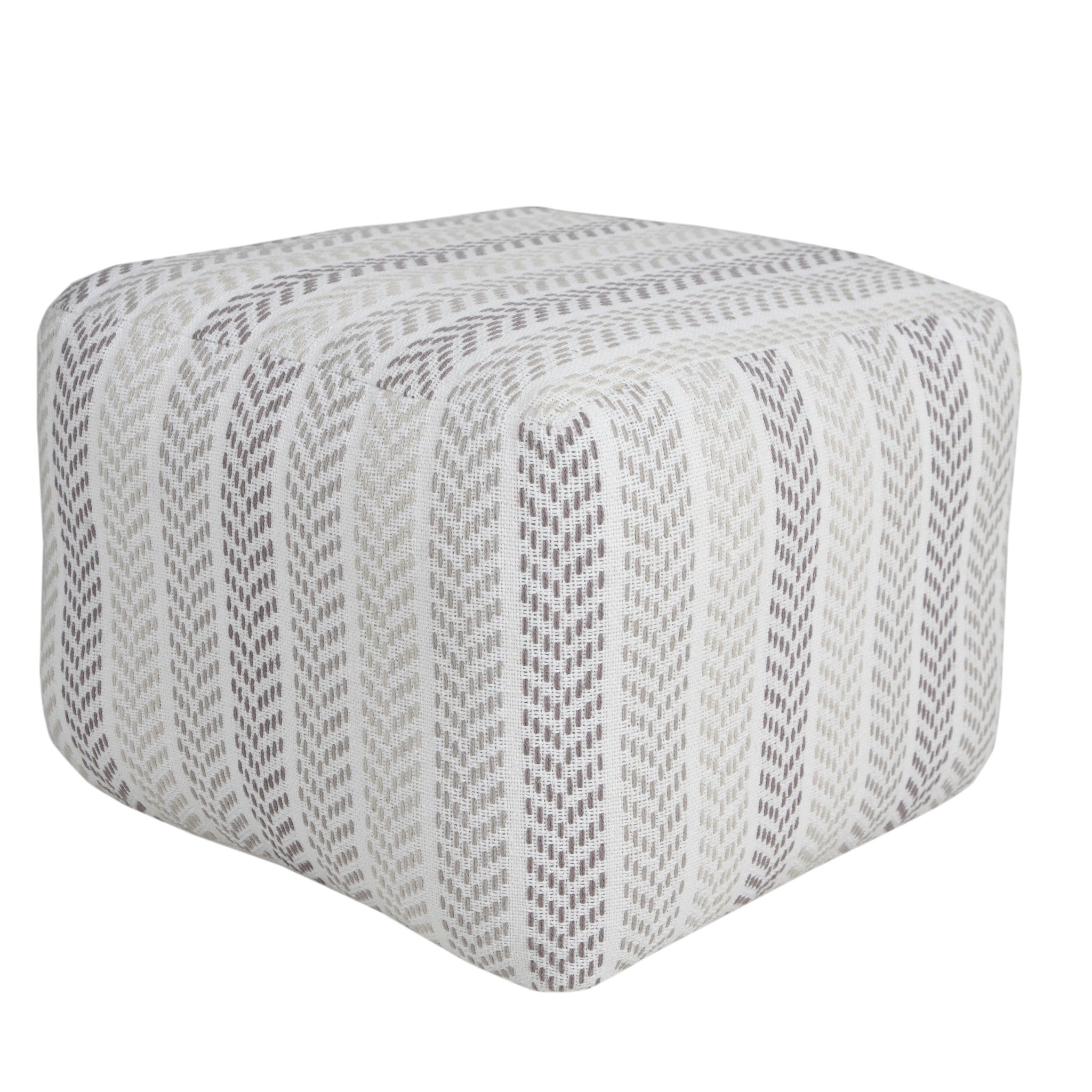 18" Gray 100% Cotton Ottoman